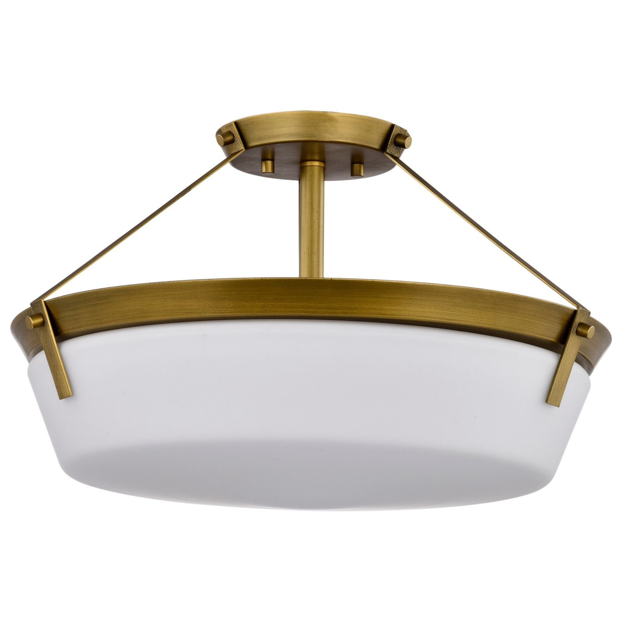 Rowen 19" 4 lights Semi-flush Mount, Natural Brass Finish - Bees Lighting