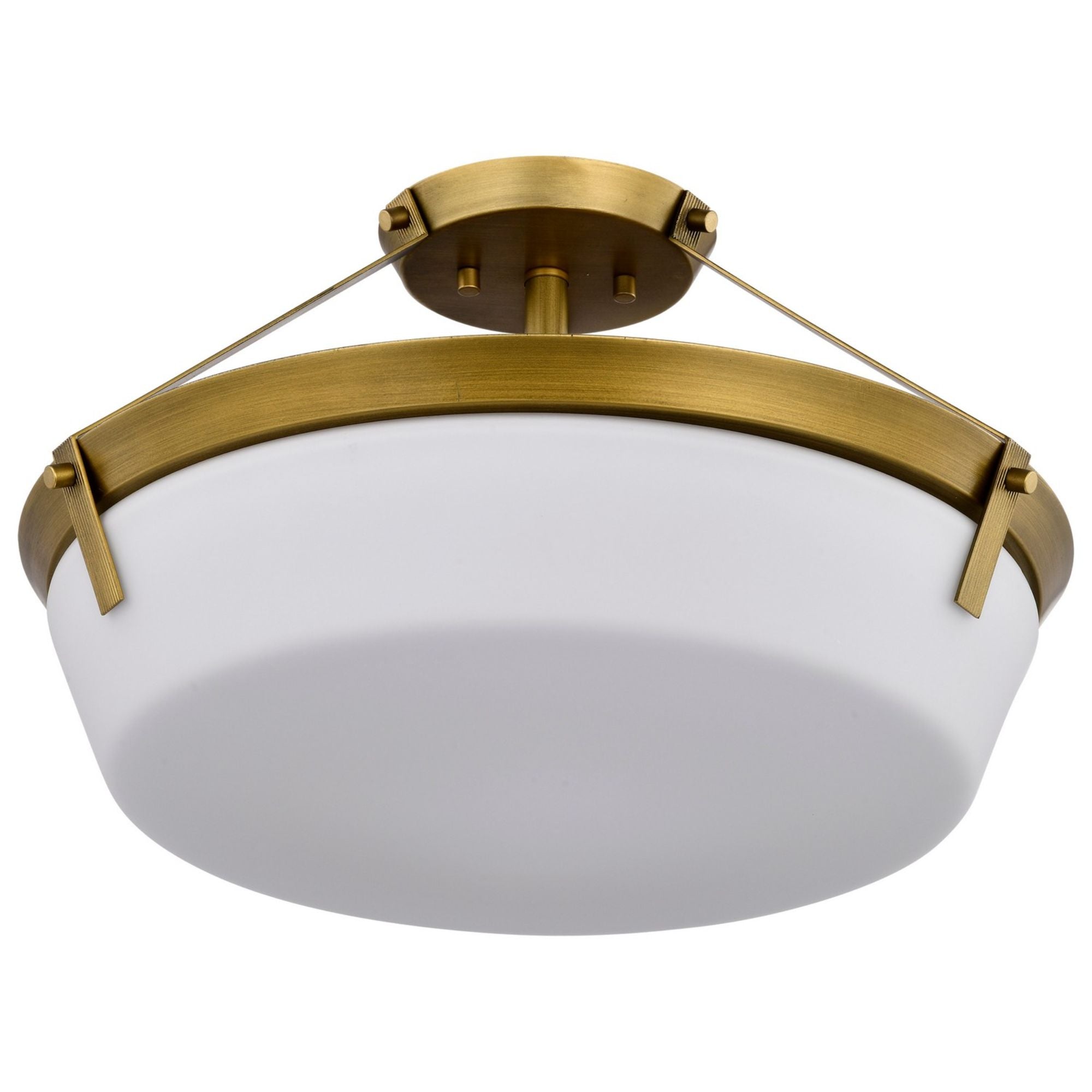 Rowen 19" 4 lights Semi-flush Mount, Natural Brass Finish - Bees Lighting