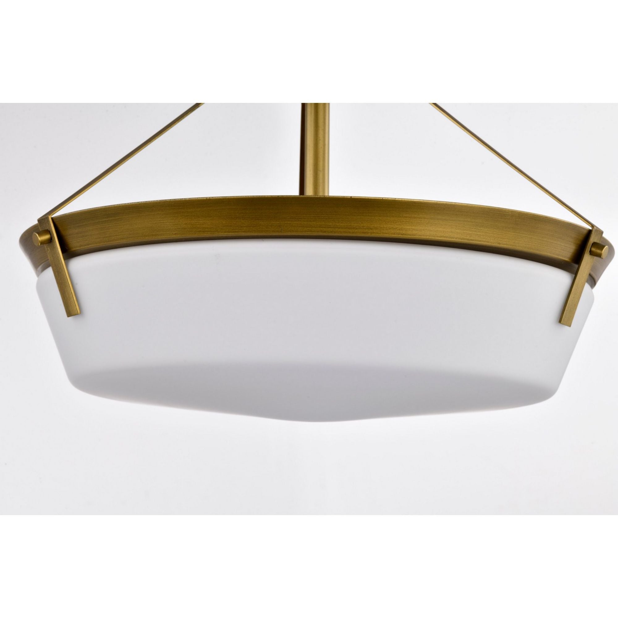 Rowen 19" 4 lights Semi-flush Mount, Natural Brass Finish - Bees Lighting