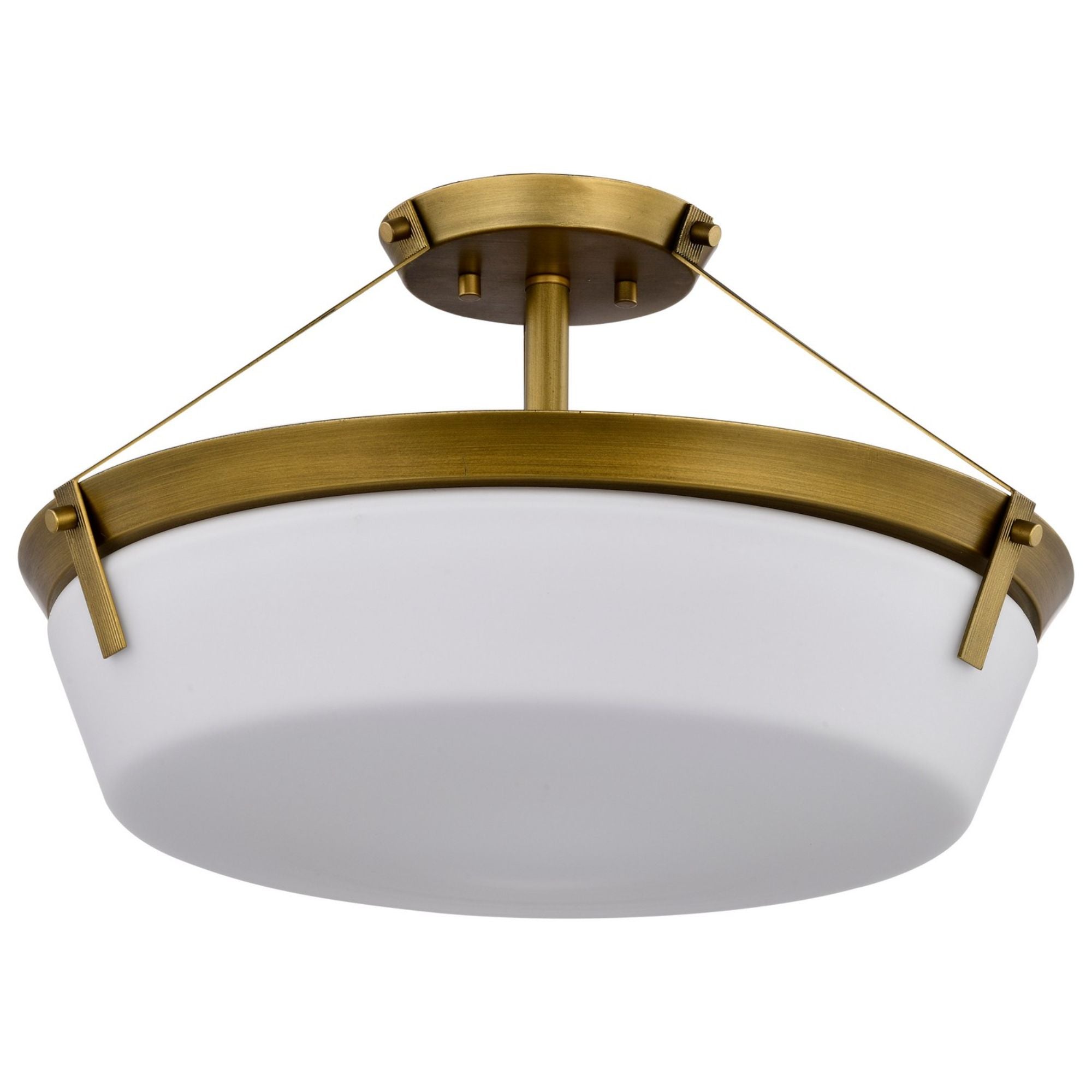 Rowen Semi-flush Mount Light, Etched White Glass - Bees Lighting