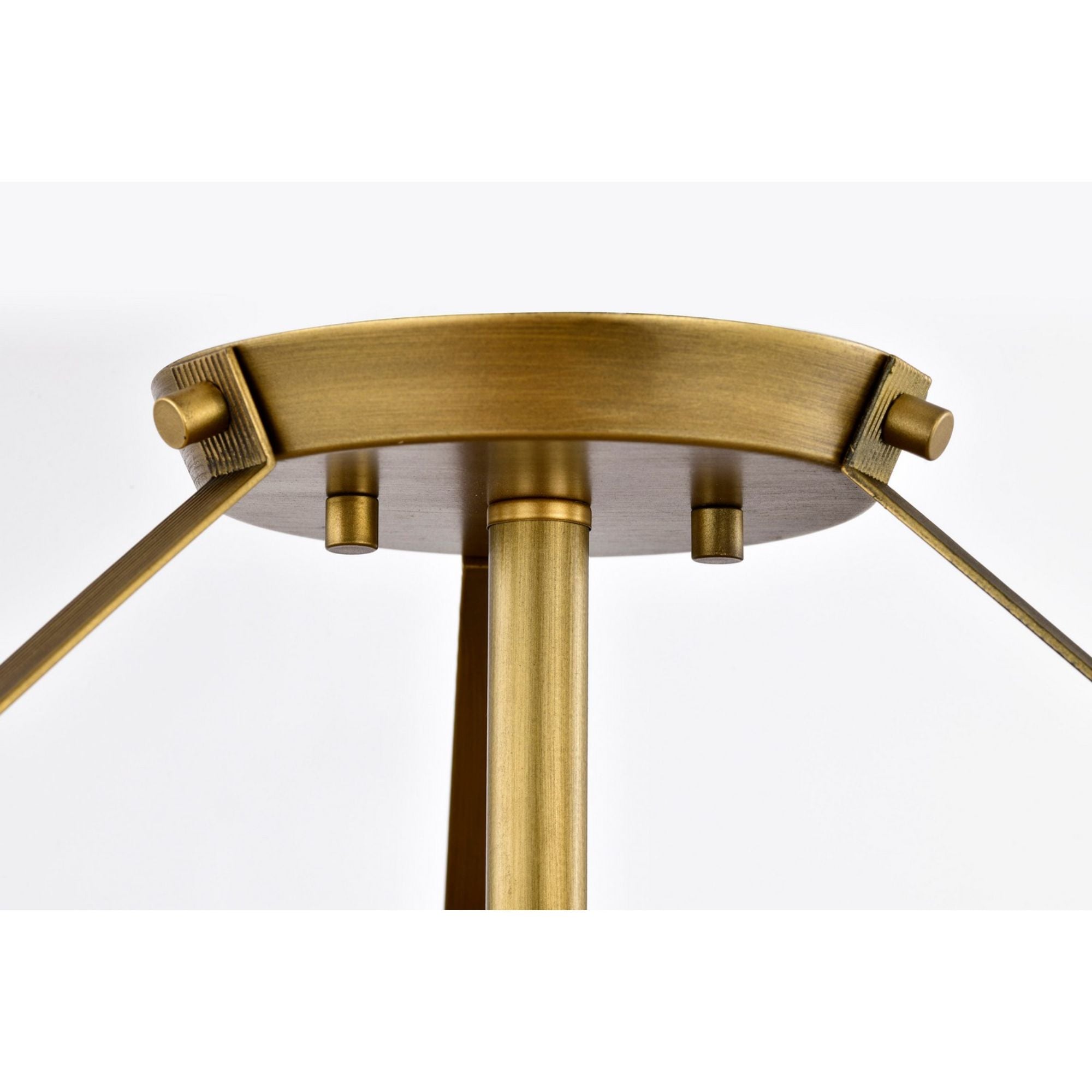 Rowen 15" 3 lights Semi-flush Mount, Natural Brass Finish - Bees Lighting