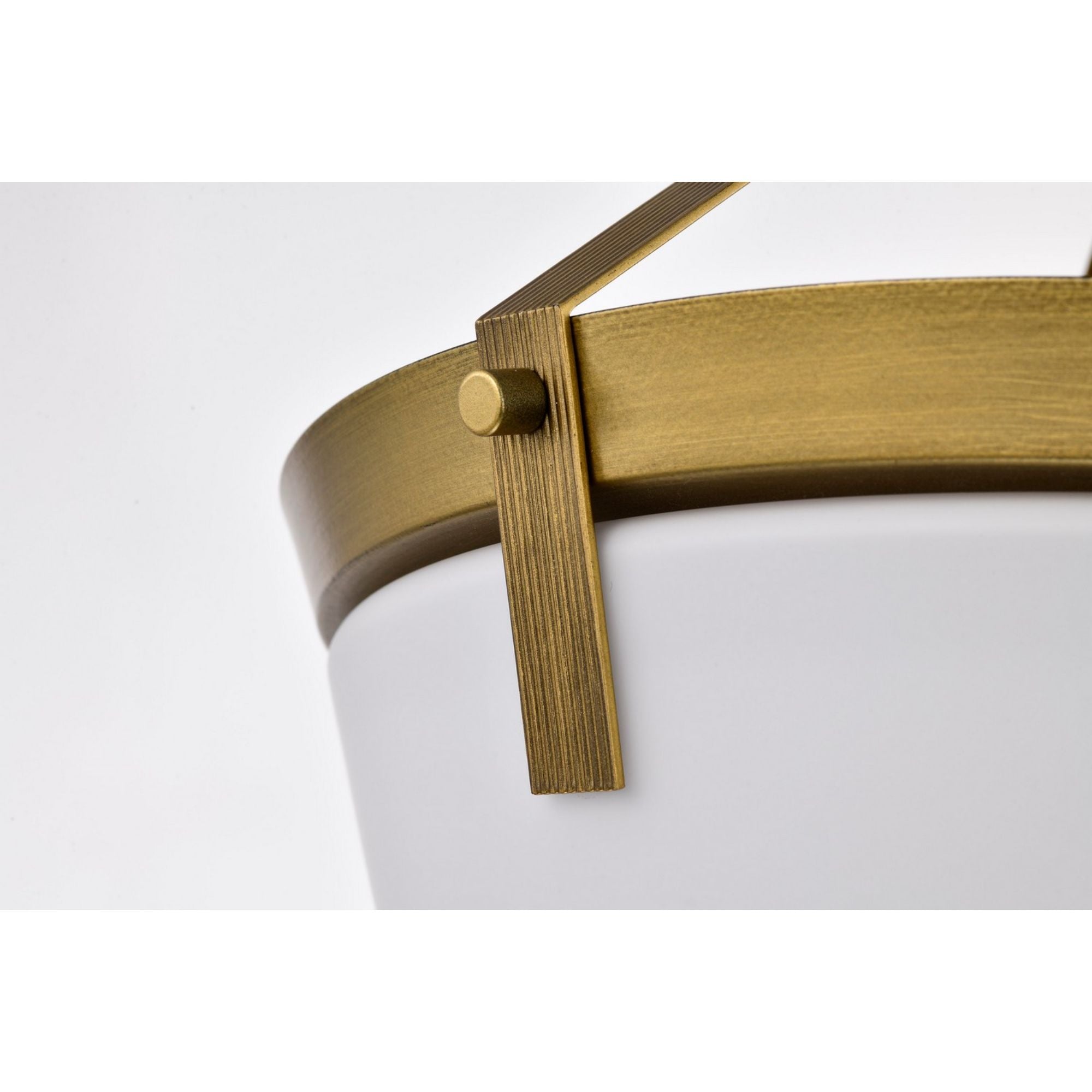 Rowen 15" 3 lights Semi-flush Mount, Natural Brass Finish - Bees Lighting