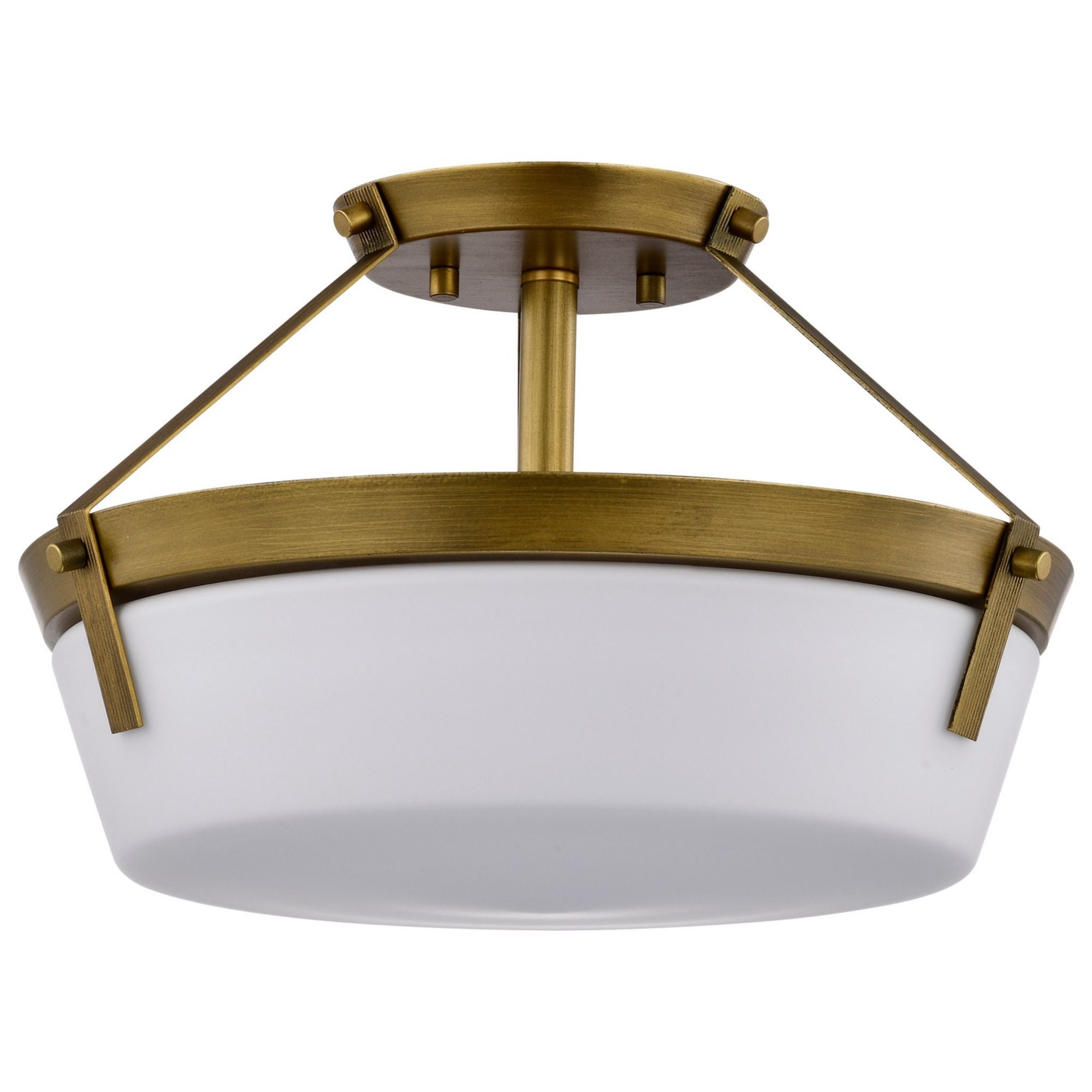 Rowen Semi-flush Mount Light, Etched White Glass - Bees Lighting