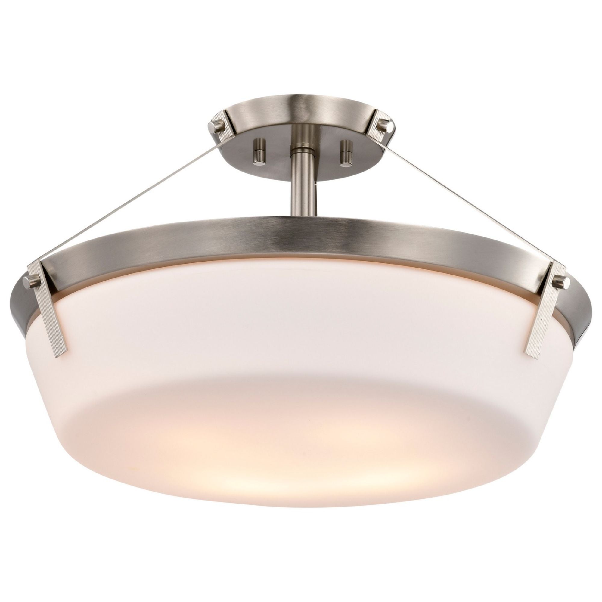 Rowen 19" 4 lights Semi-flush Mount, Brushed Nickel Finish - Bees Lighting