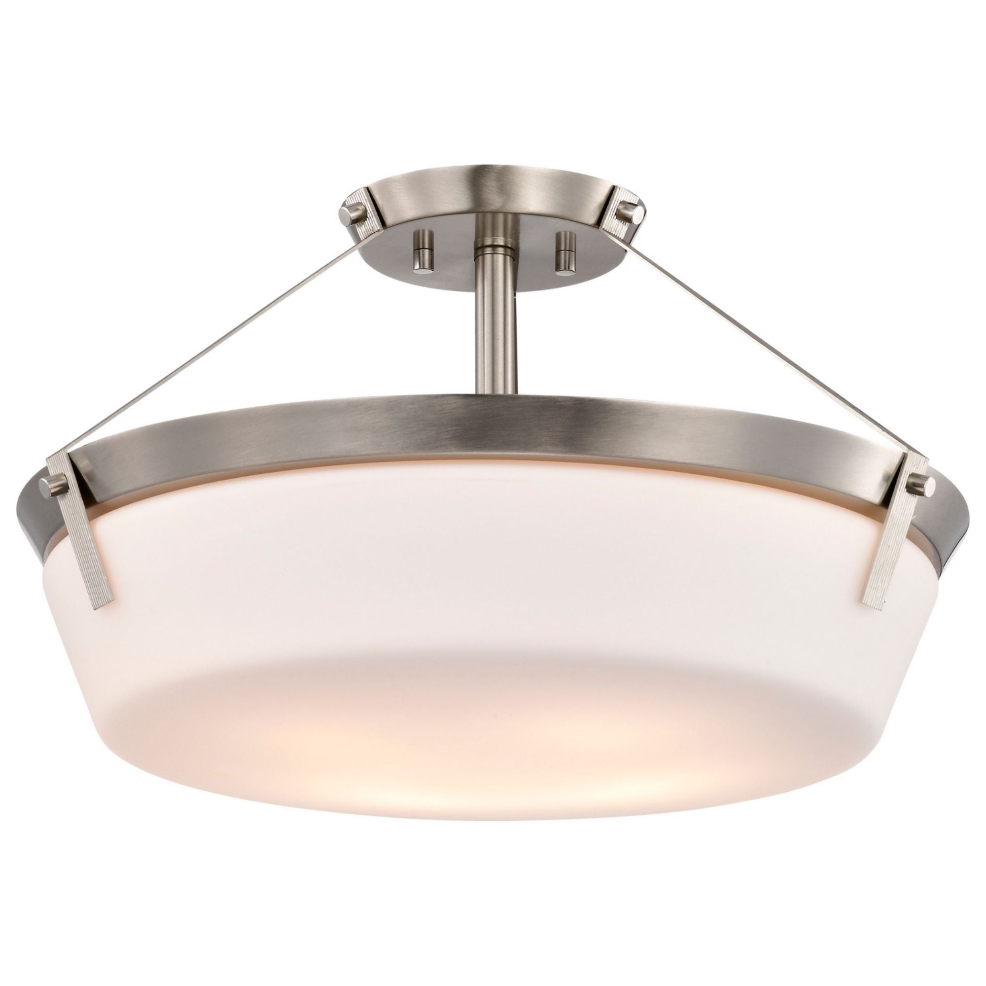 Rowen 19" 4 lights Semi-flush Mount, Brushed Nickel Finish - Bees Lighting