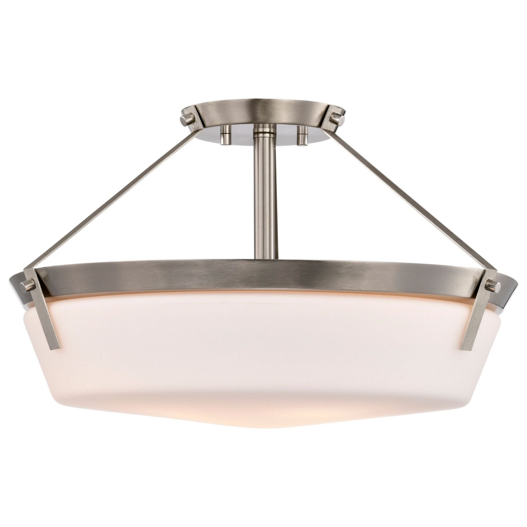 Rowen 19" 4 lights Semi-flush Mount, Brushed Nickel Finish - Bees Lighting