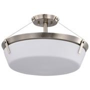 Rowen Semi-flush Mount Light, Etched White Glass - Bees Lighting