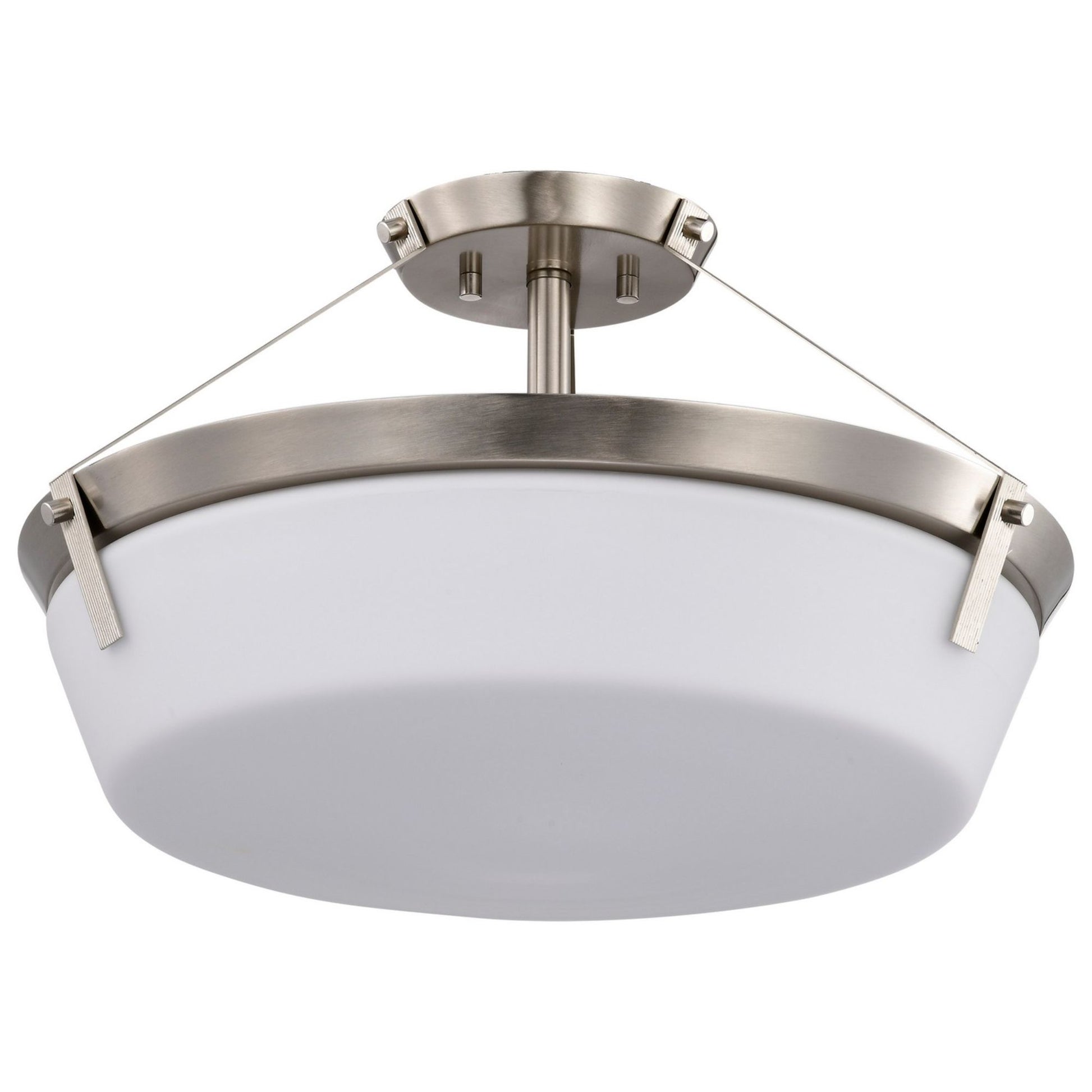 Rowen Semi-flush Mount Light, Etched White Glass - Bees Lighting