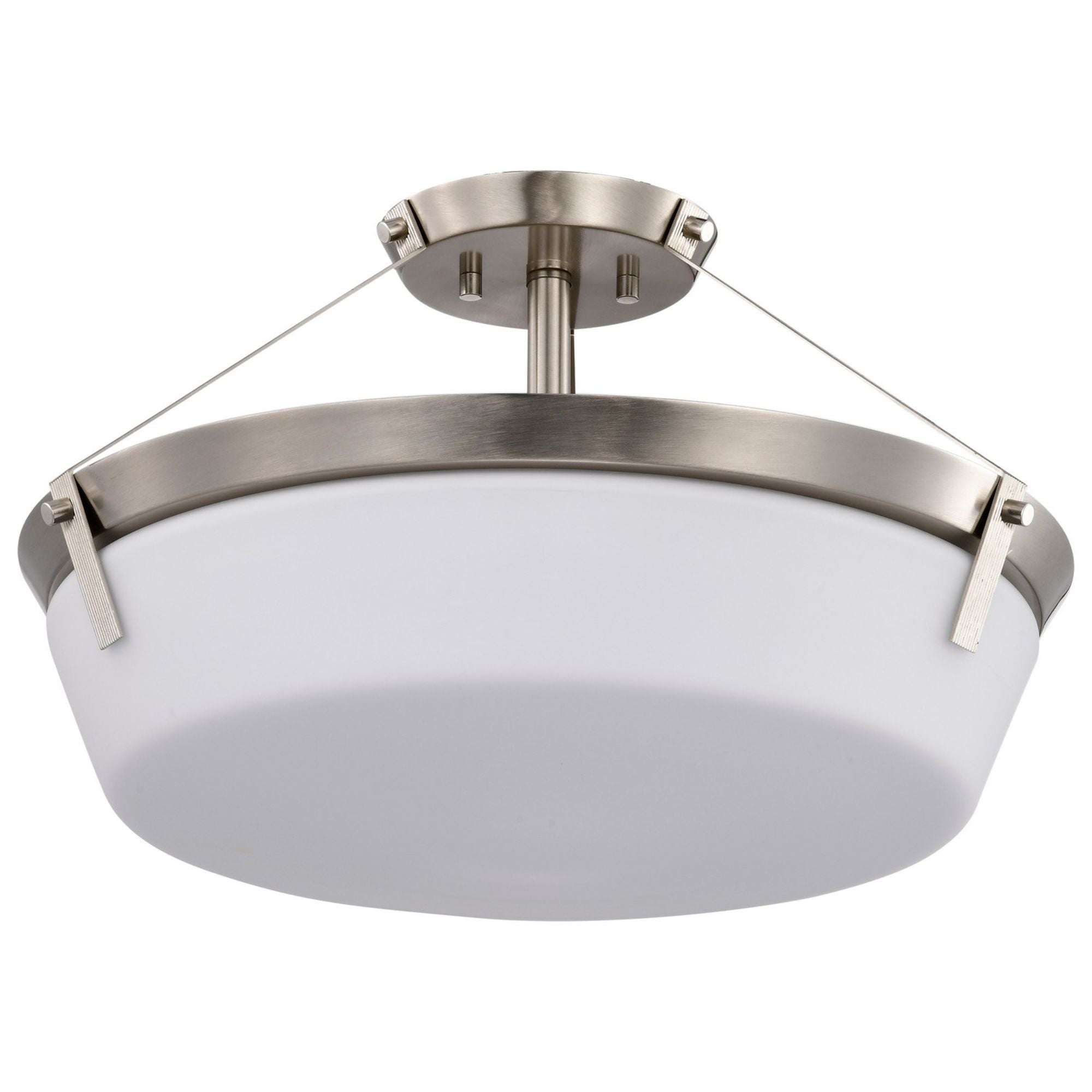 Rowen Semi-flush Mount Light, Etched White Glass - Bees Lighting