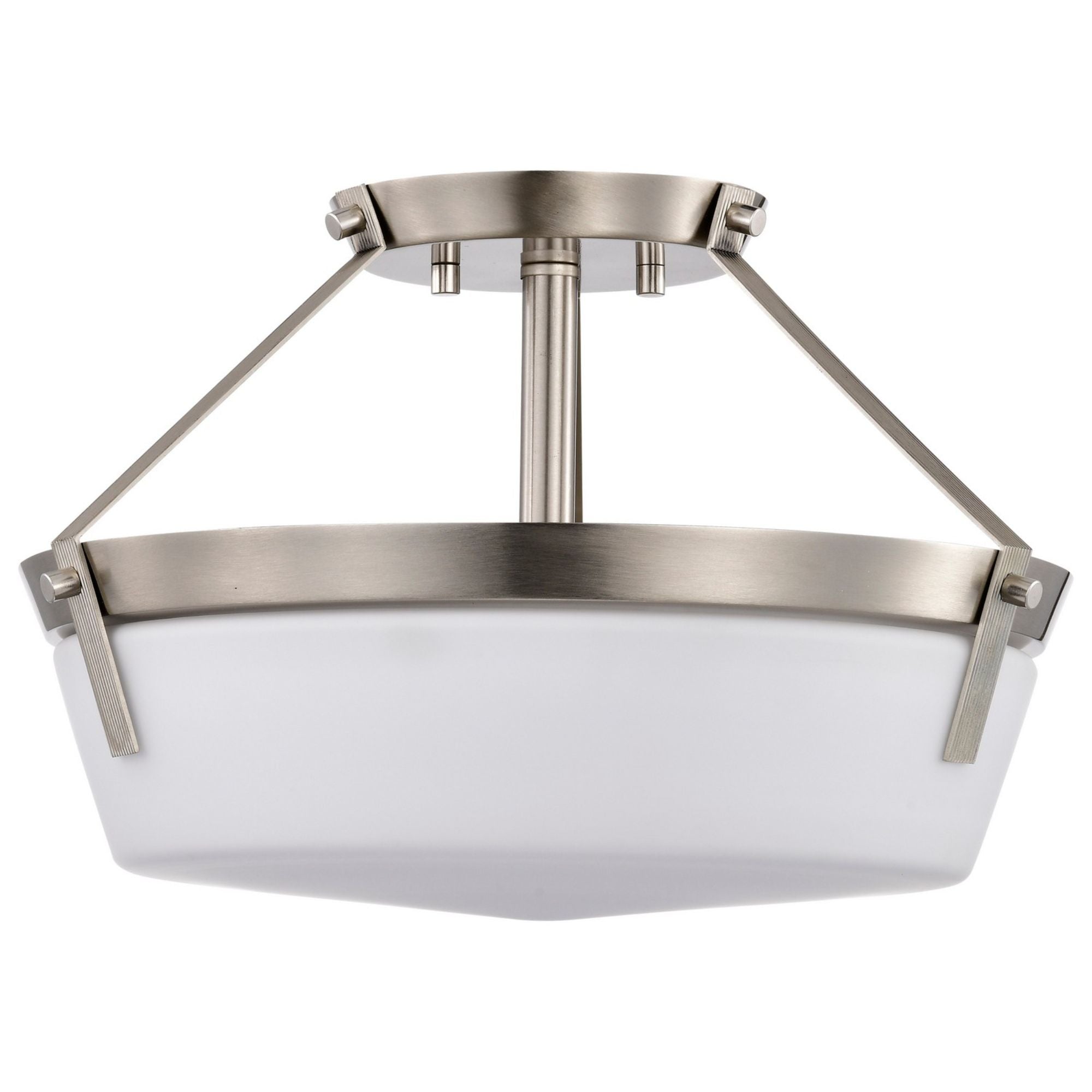Rowen 15" 3 lights Semi-flush Mount, Brushed Nickel Finish - Bees Lighting