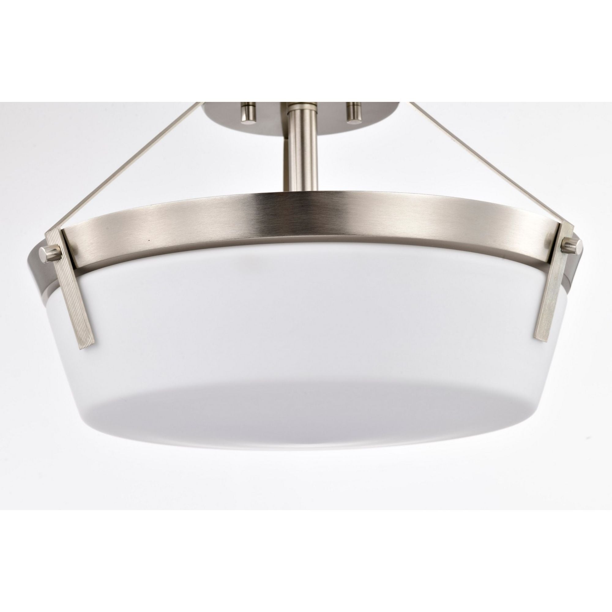 Rowen 15" 3 lights Semi-flush Mount, Brushed Nickel Finish - Bees Lighting