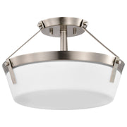 Rowen Semi-flush Mount Light, Etched White Glass - Bees Lighting