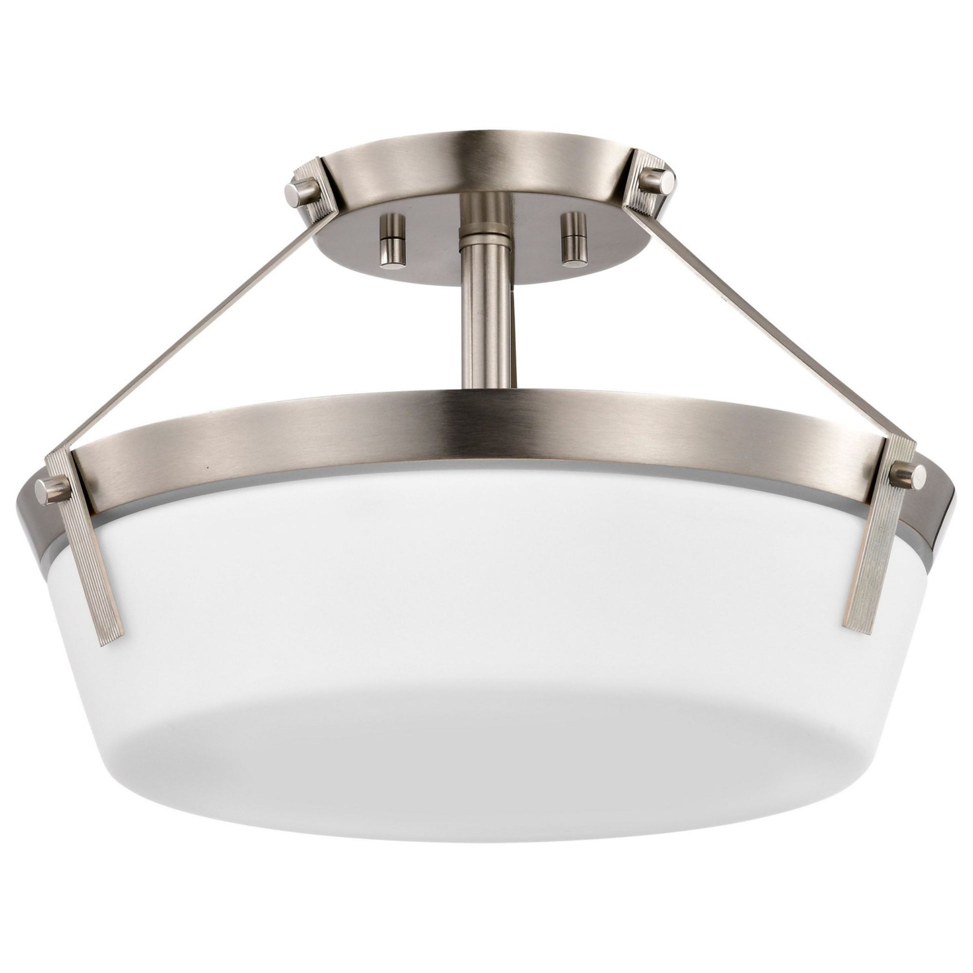 Rowen Semi-flush Mount Light, Etched White Glass - Bees Lighting