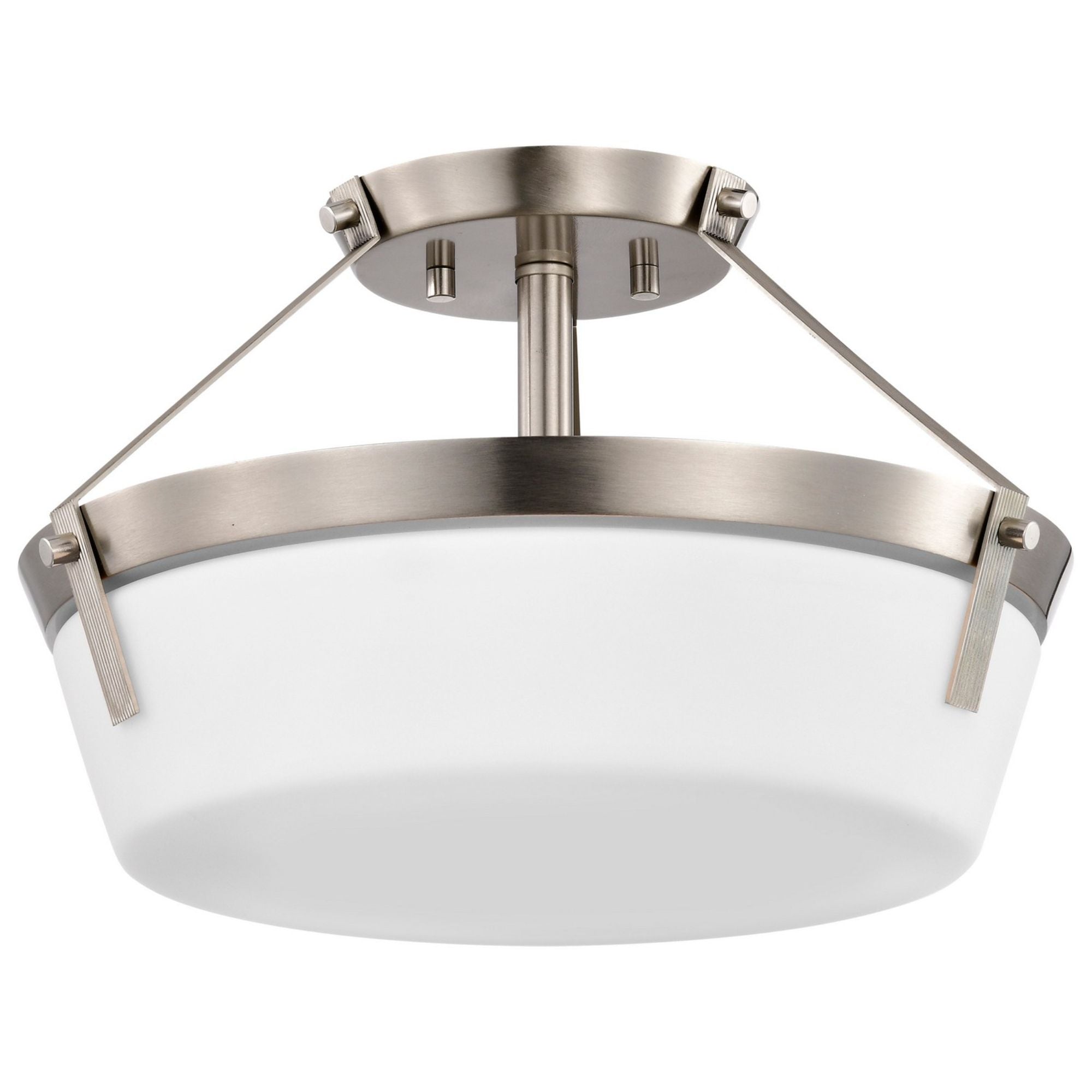 Rowen Semi-flush Mount Light, Etched White Glass - Bees Lighting