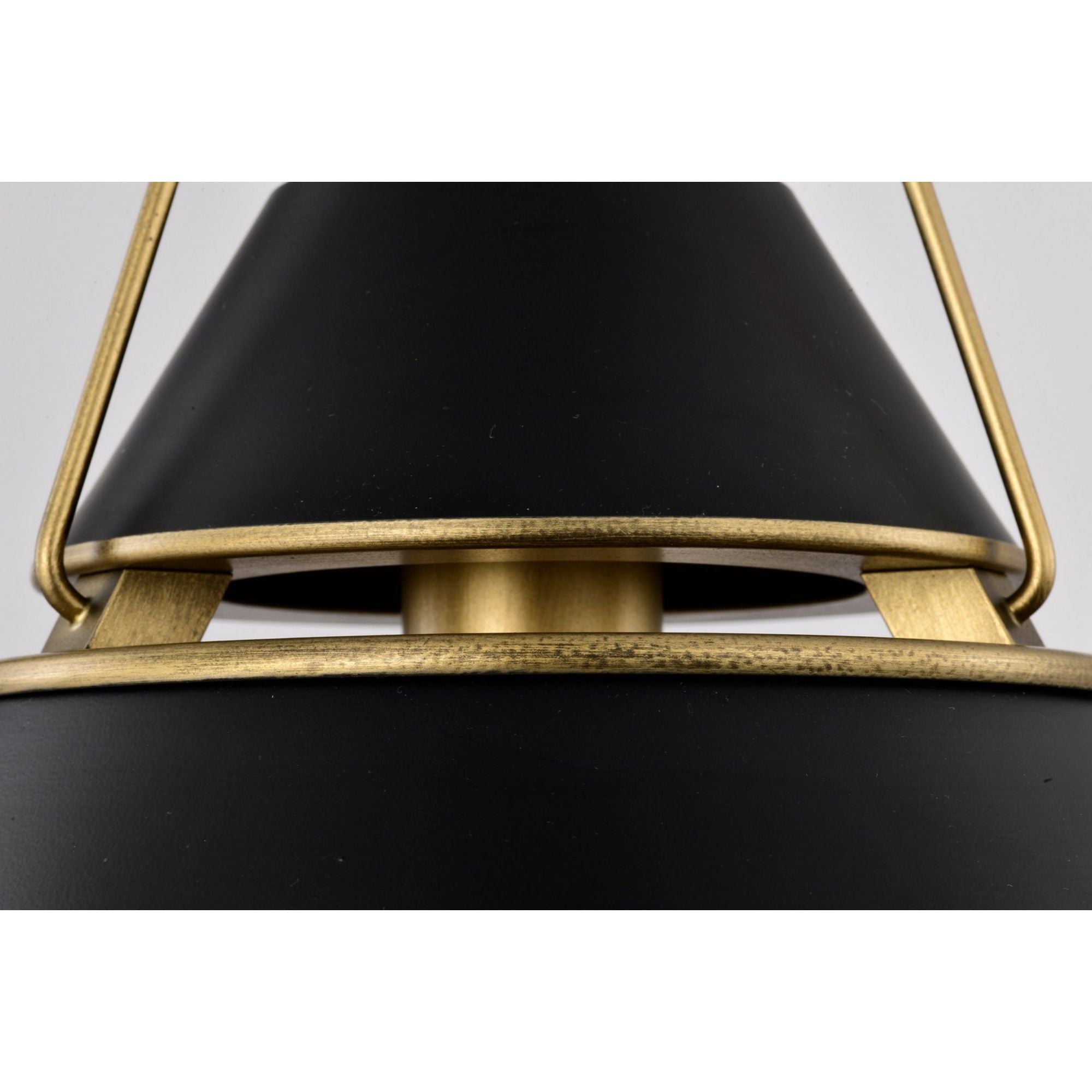 Adina 13" Pendant, Matte Black and Natural Brass Finish - Bees Lighting