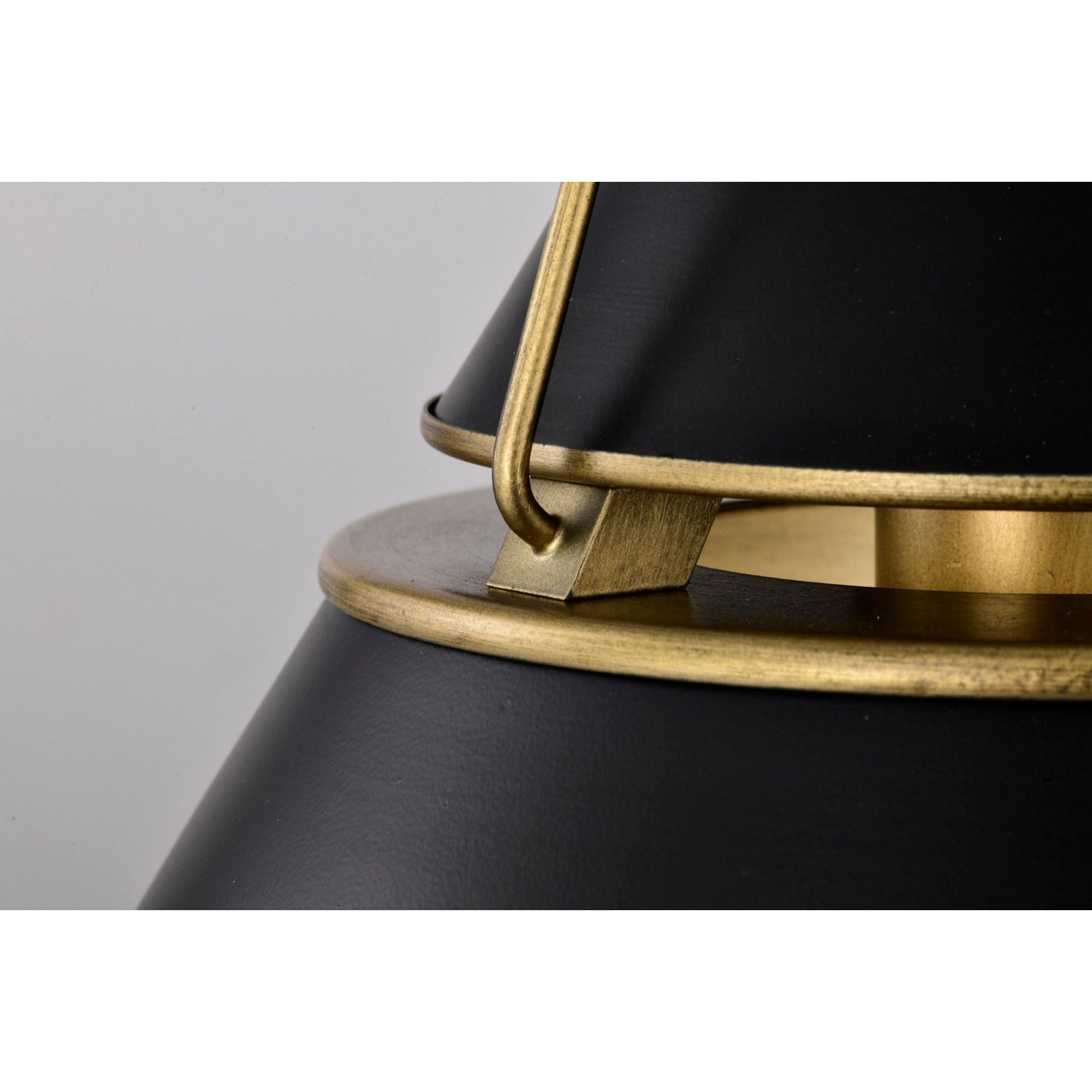 Adina 13" Pendant, Matte Black and Natural Brass Finish - Bees Lighting