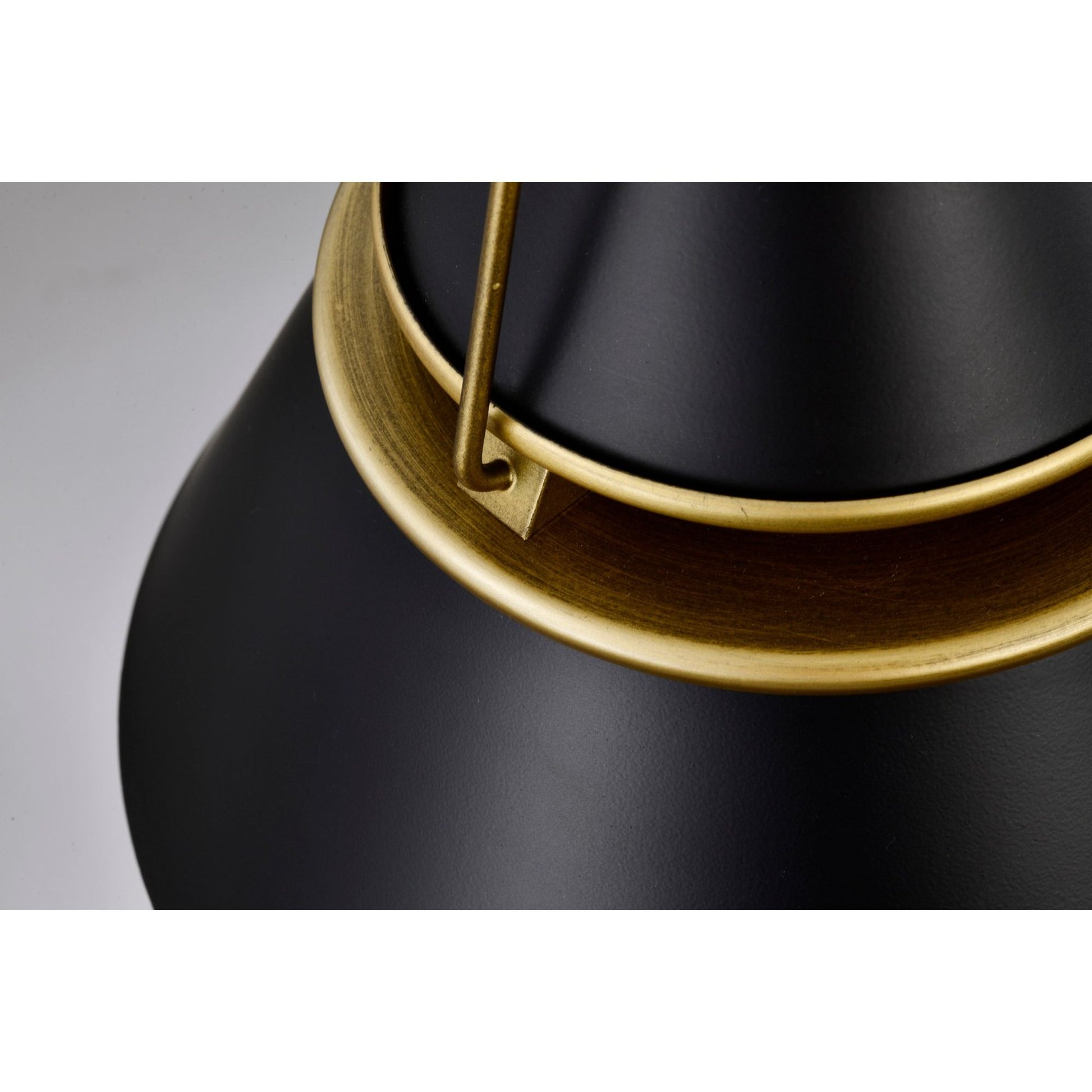 Adina 10" Pendant, Matte Black and Natural Brass Finish - Bees Lighting