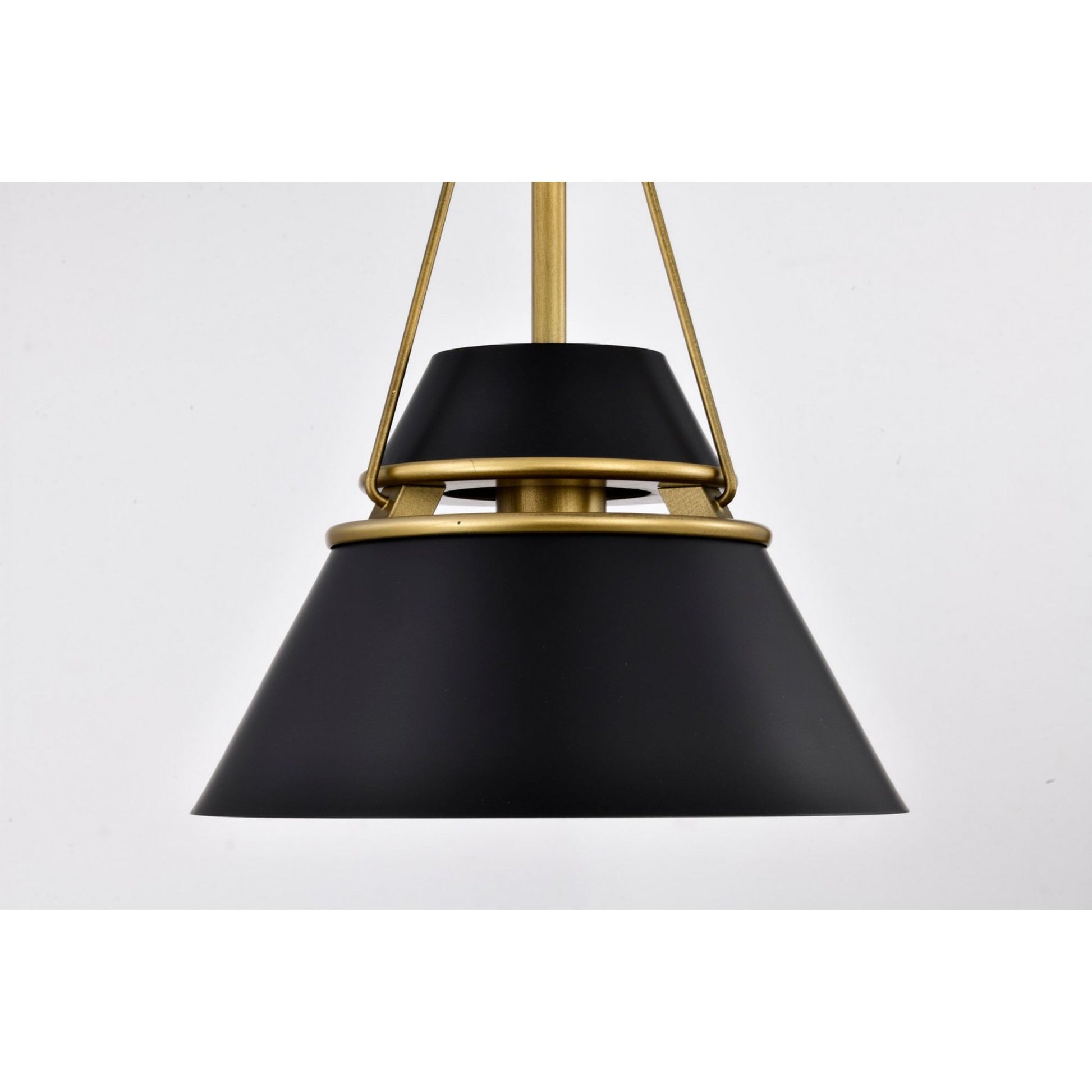 Adina 10" Pendant, Matte Black and Natural Brass Finish - Bees Lighting