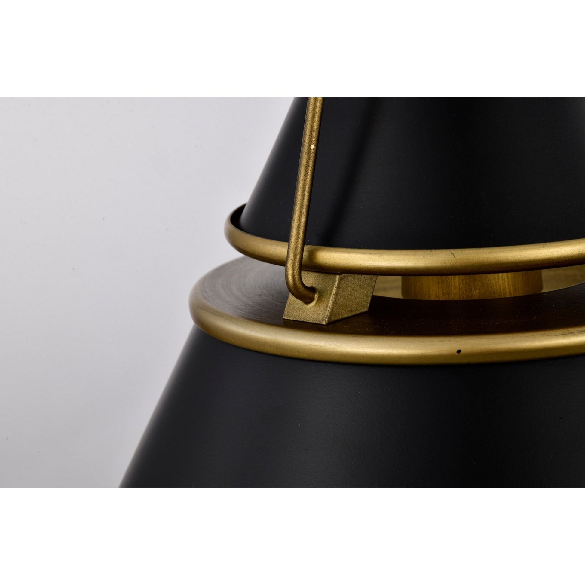 Adina 10" Pendant, Matte Black and Natural Brass Finish - Bees Lighting