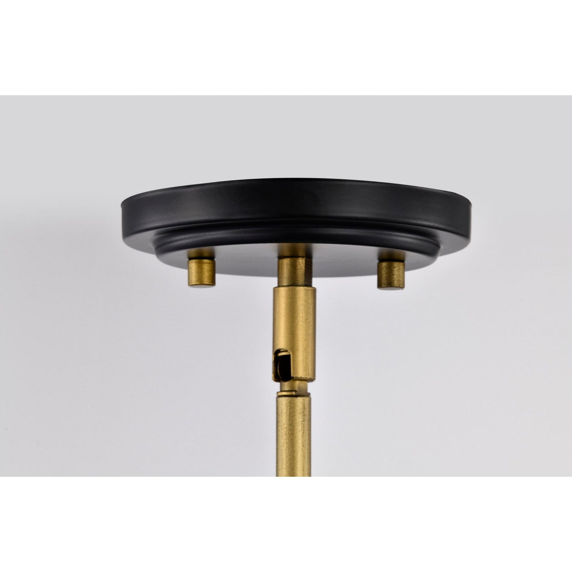 Adina 18" 3 lights Pendant, Matte Black and Natural Brass Finish - Bees Lighting