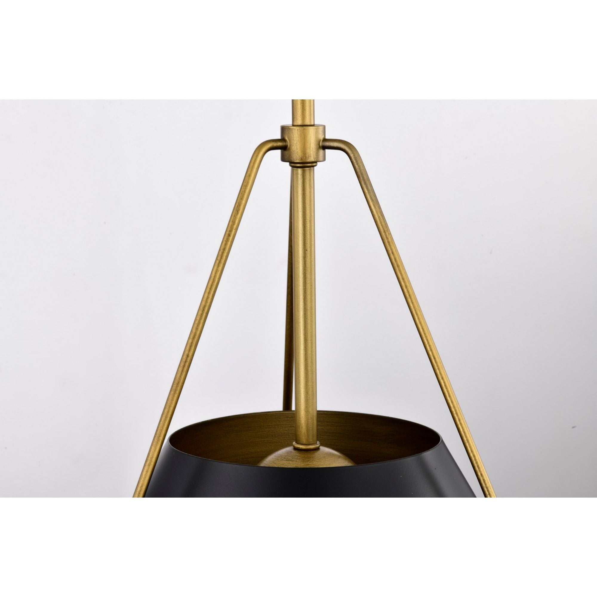Adina 18" 3 lights Pendant, Matte Black and Natural Brass Finish - Bees Lighting