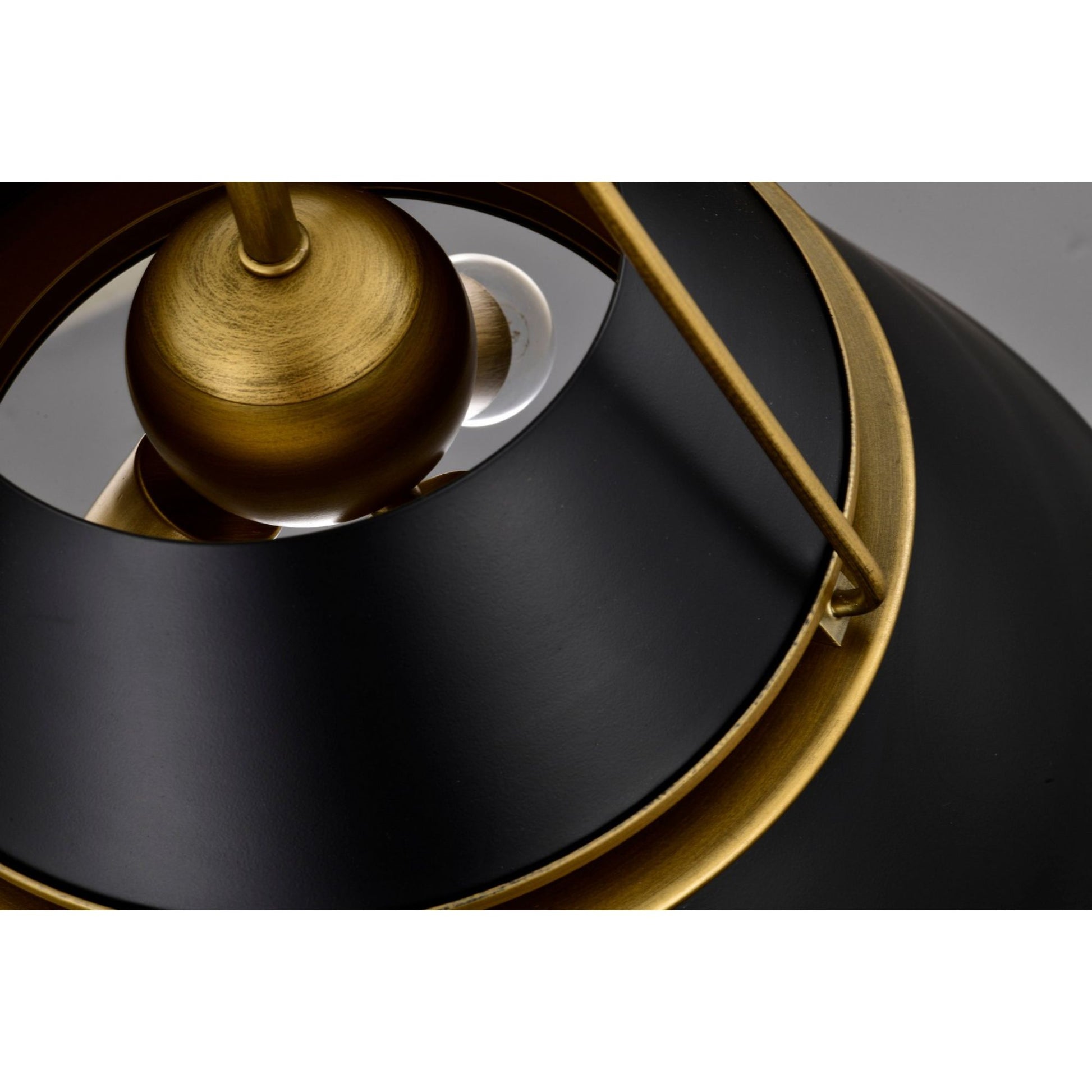 Adina 18" 3 lights Pendant, Matte Black and Natural Brass Finish - Bees Lighting