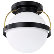 Lakeshore 1 Light Flush Mount Light, White Opal Glass - Bees Lighting