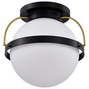 Lakeshore 1 Light Flush Mount Light, White Opal Glass - Bees Lighting