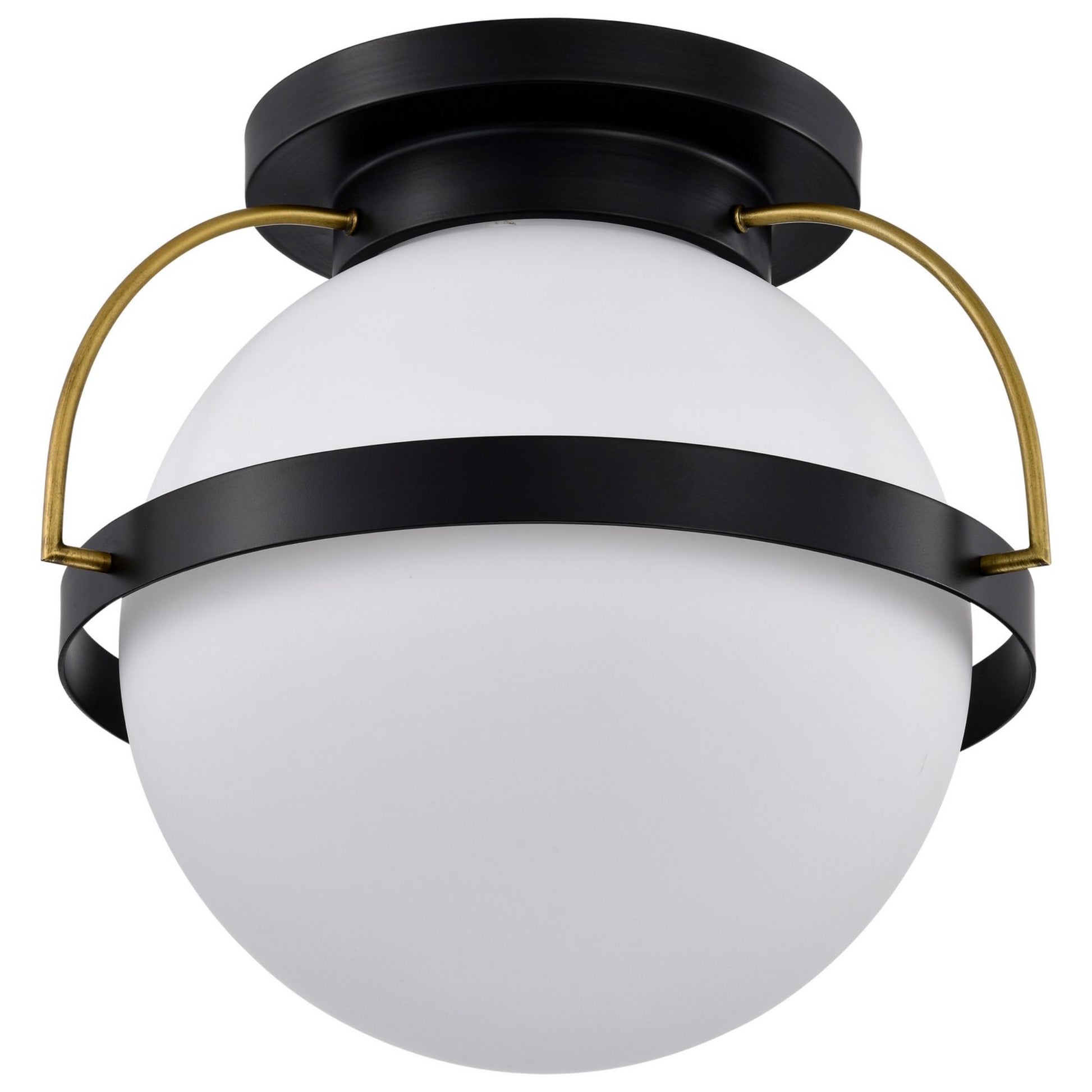 Lakeshore 1 Light Flush Mount Light, White Opal Glass - Bees Lighting