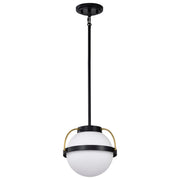 Lakeshore 1 Light Pendant Light, White Opal Glass - Bees Lighting