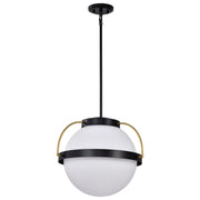 Lakeshore 1 Light Pendant Light, White Opal Glass - Bees Lighting
