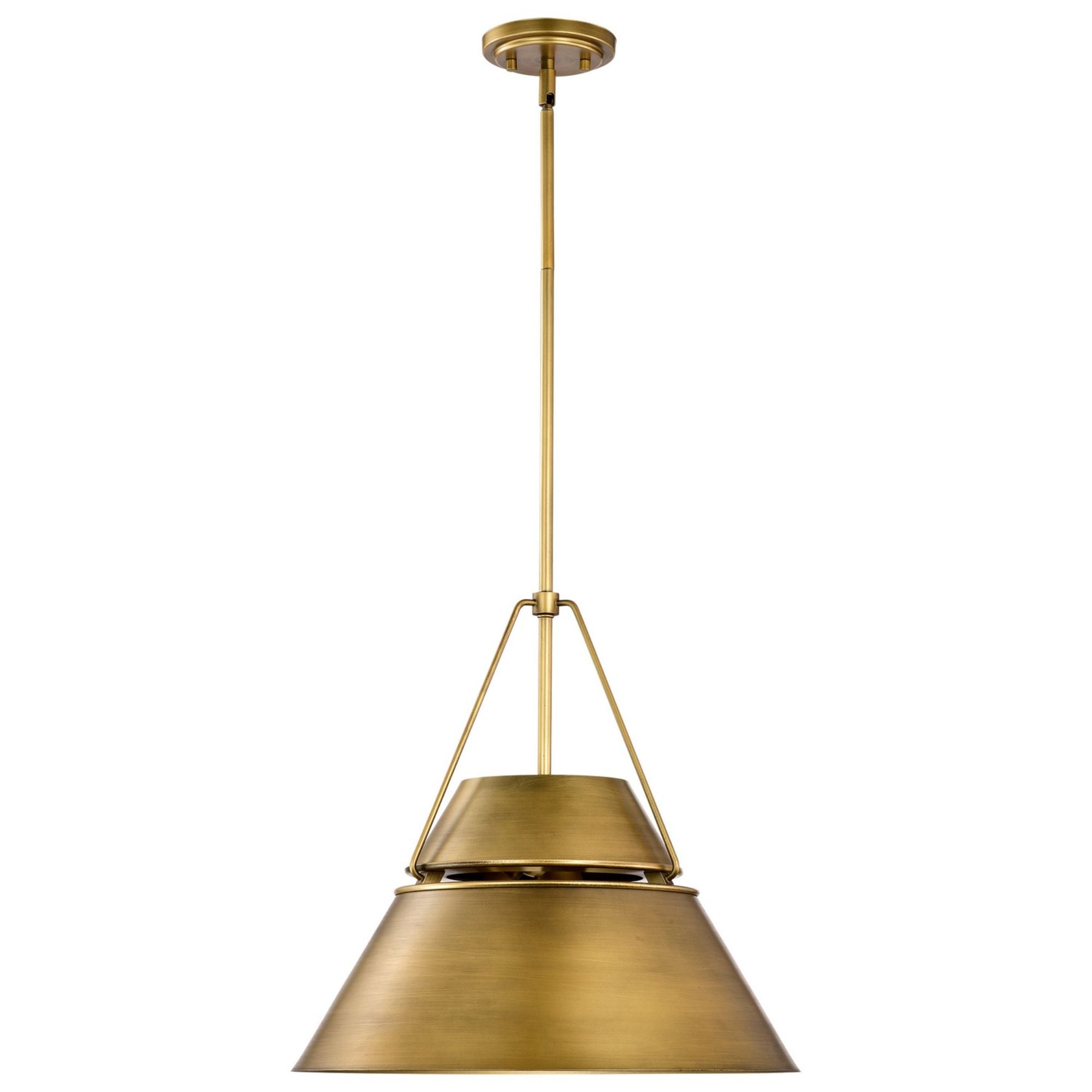 Adina 18" 3 lights Pendant, Natural Brass Finish - Bees Lighting