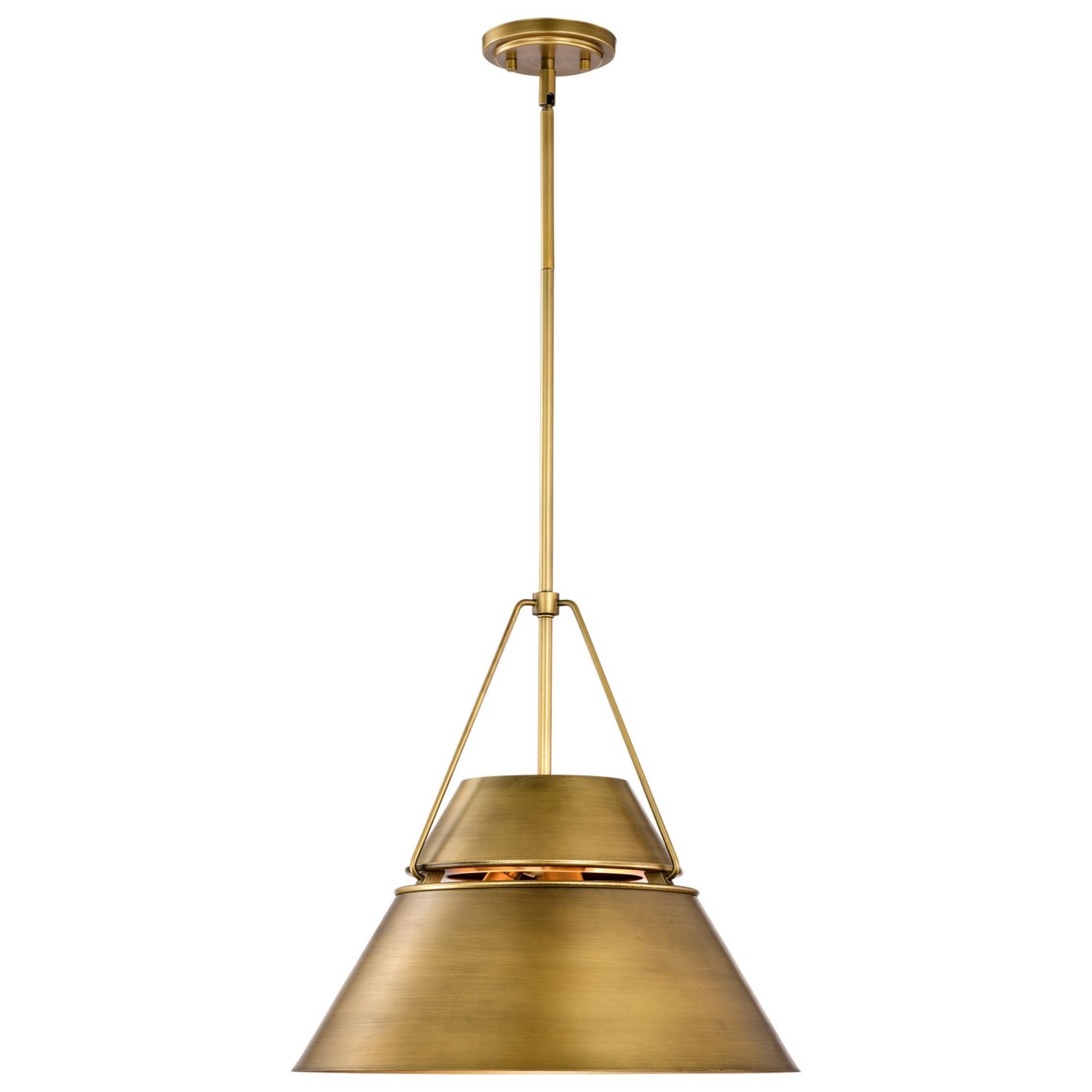Adina 18" 3 lights Pendant, Natural Brass Finish - Bees Lighting