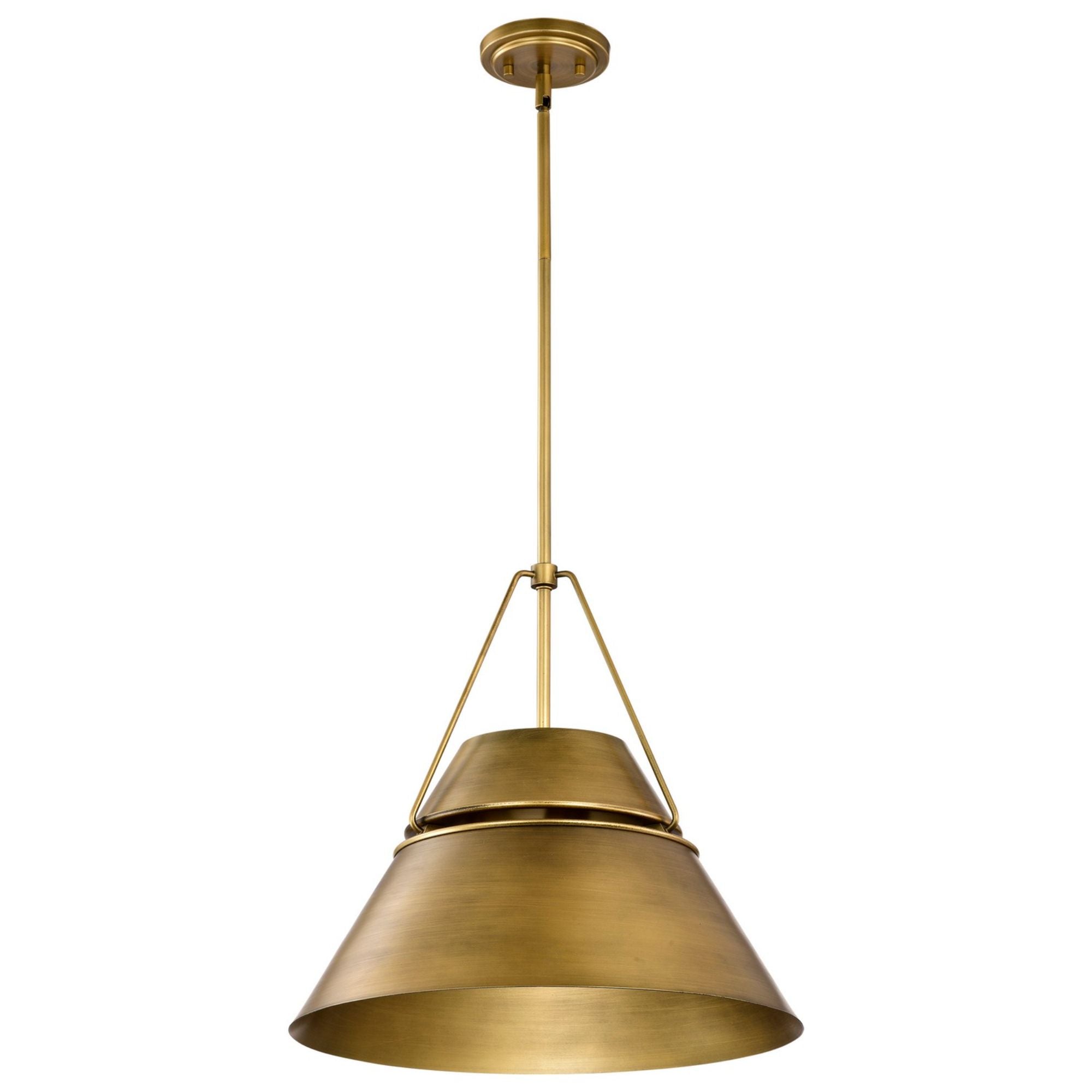 Adina 18" 3 lights Pendant, Natural Brass Finish - Bees Lighting
