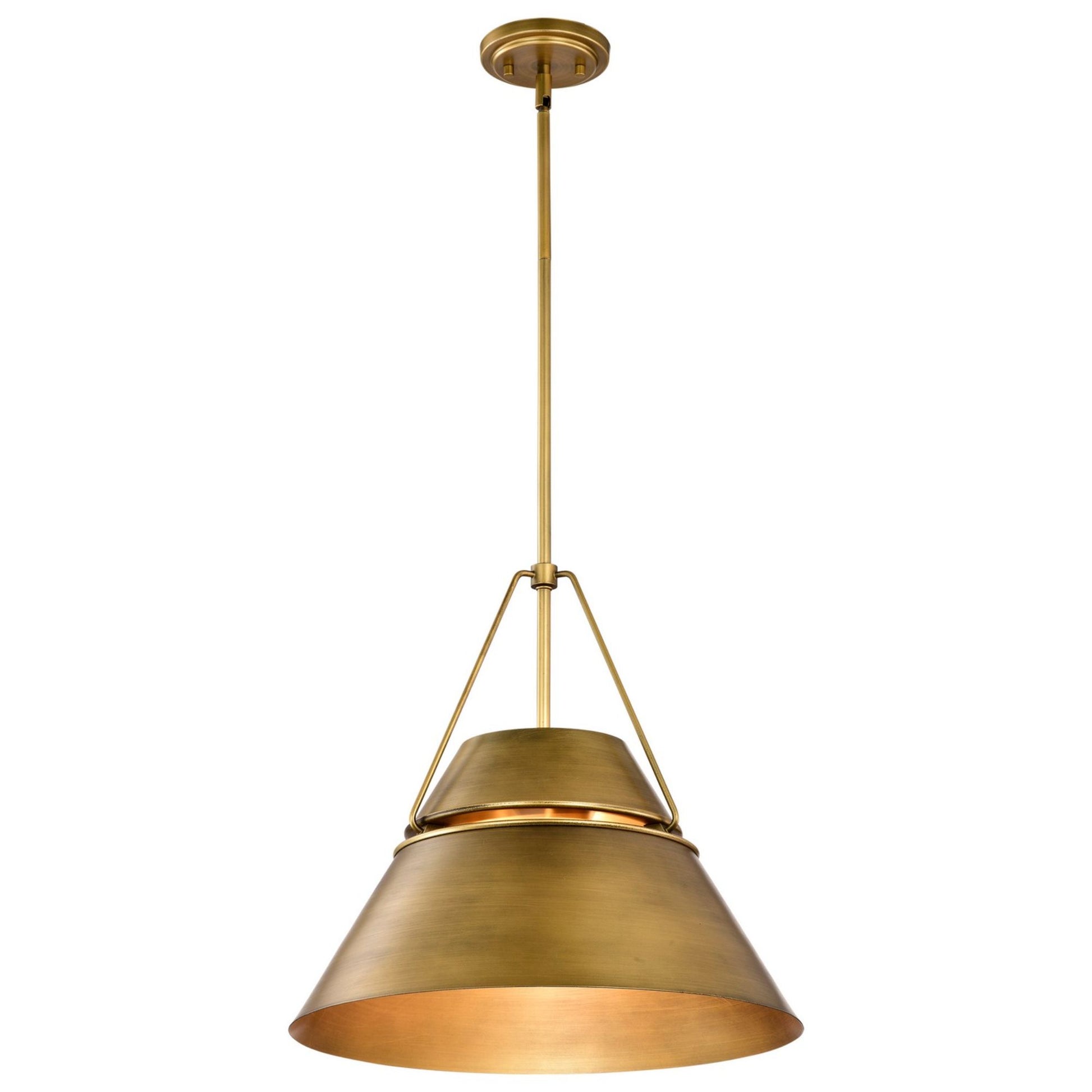 Adina 18" 3 lights Pendant, Natural Brass Finish - Bees Lighting
