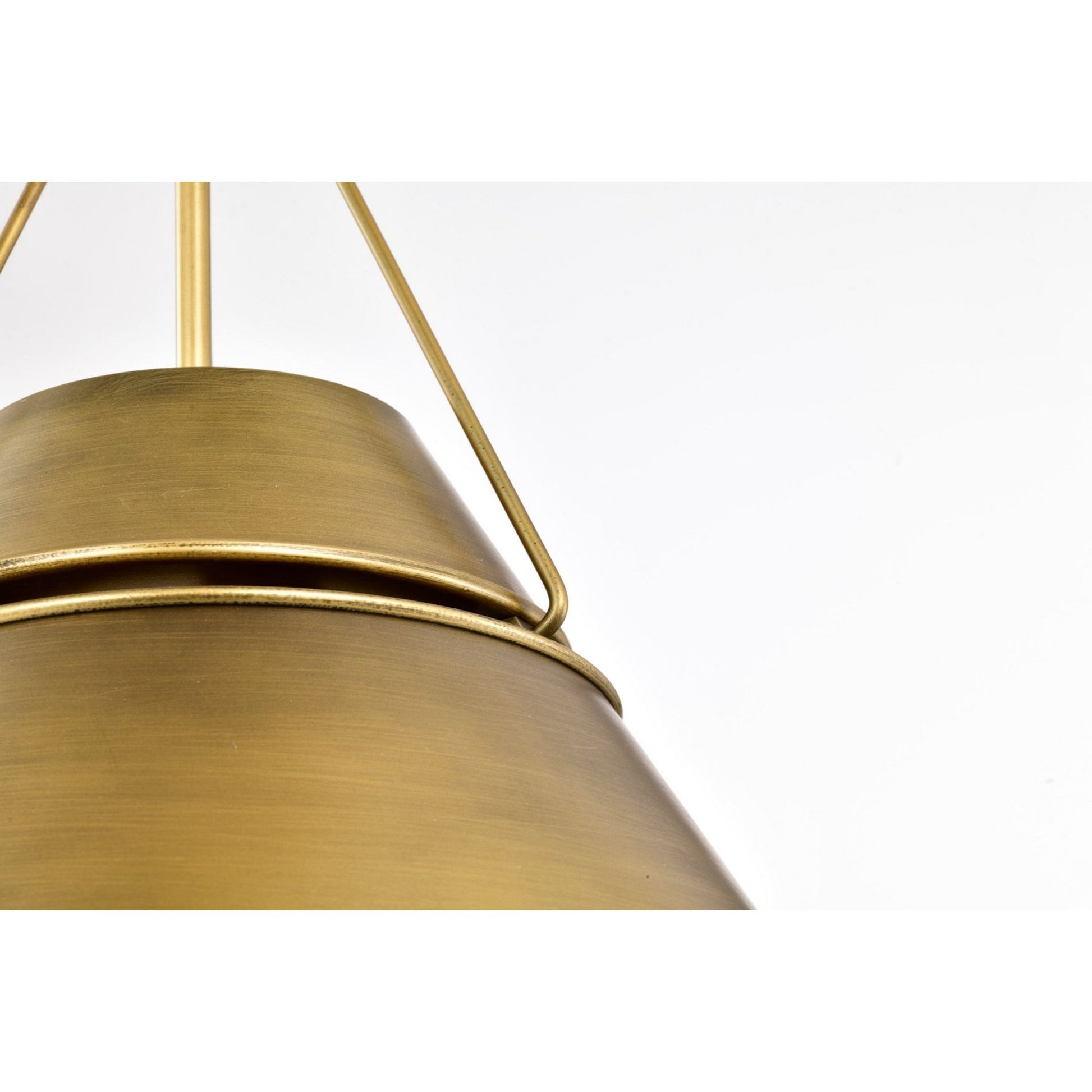Adina 18" 3 lights Pendant, Natural Brass Finish - Bees Lighting