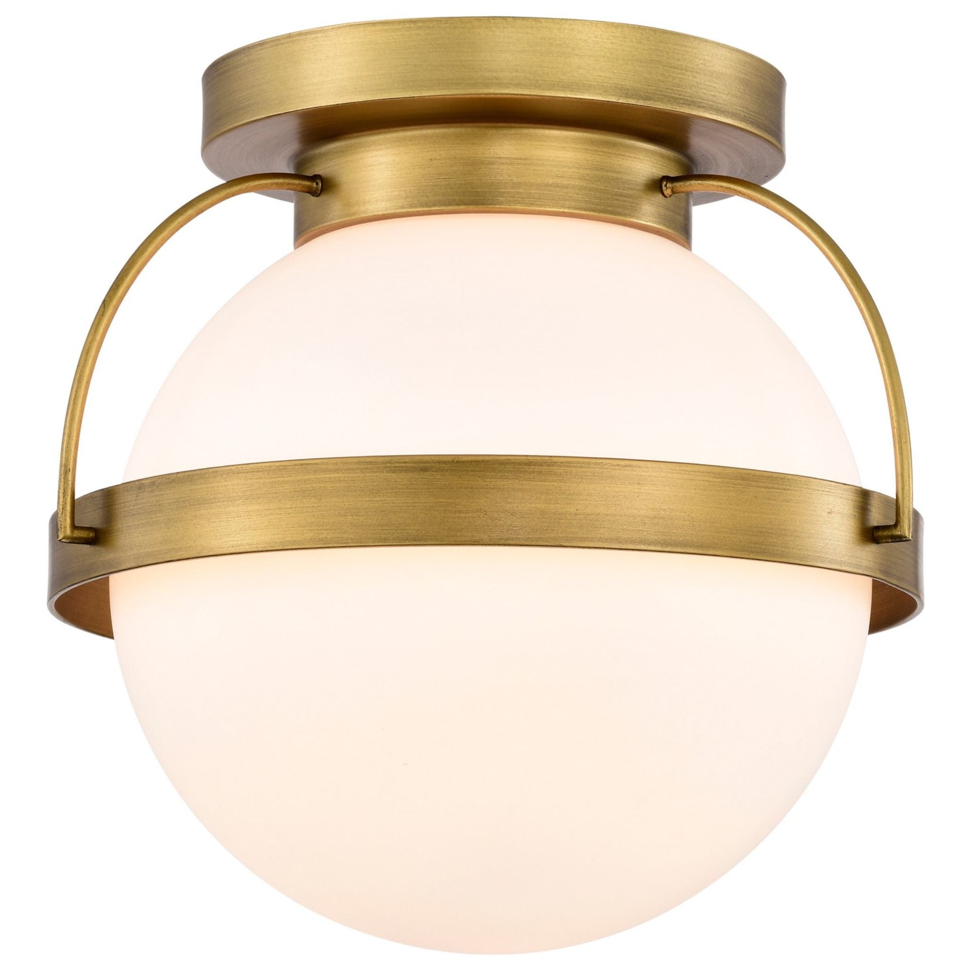 Lakeshore 10 in. Flush Mount Light Natural Brass Finish