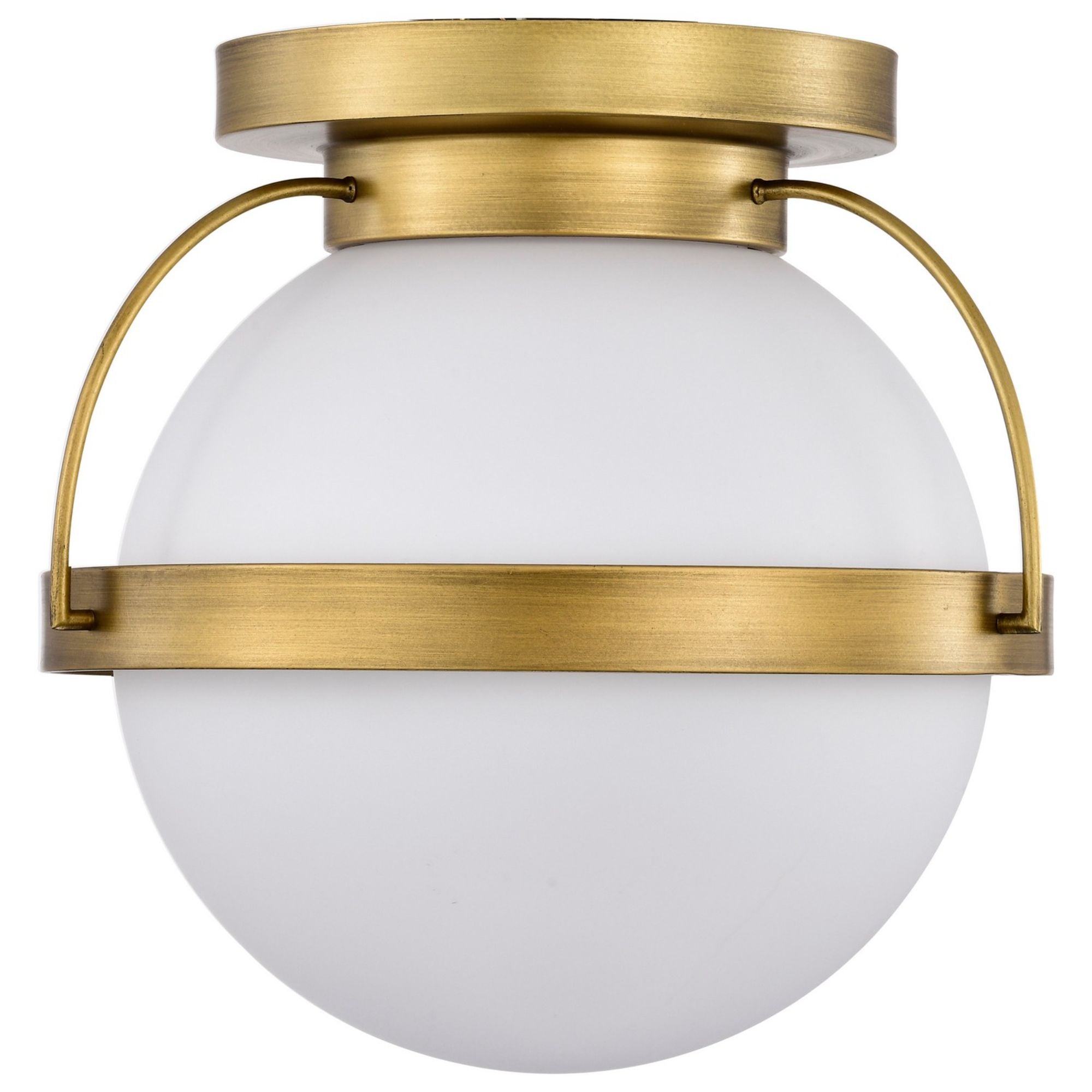 Lakeshore 10" Flush Mount, Natural Brass Finish - Bees Lighting