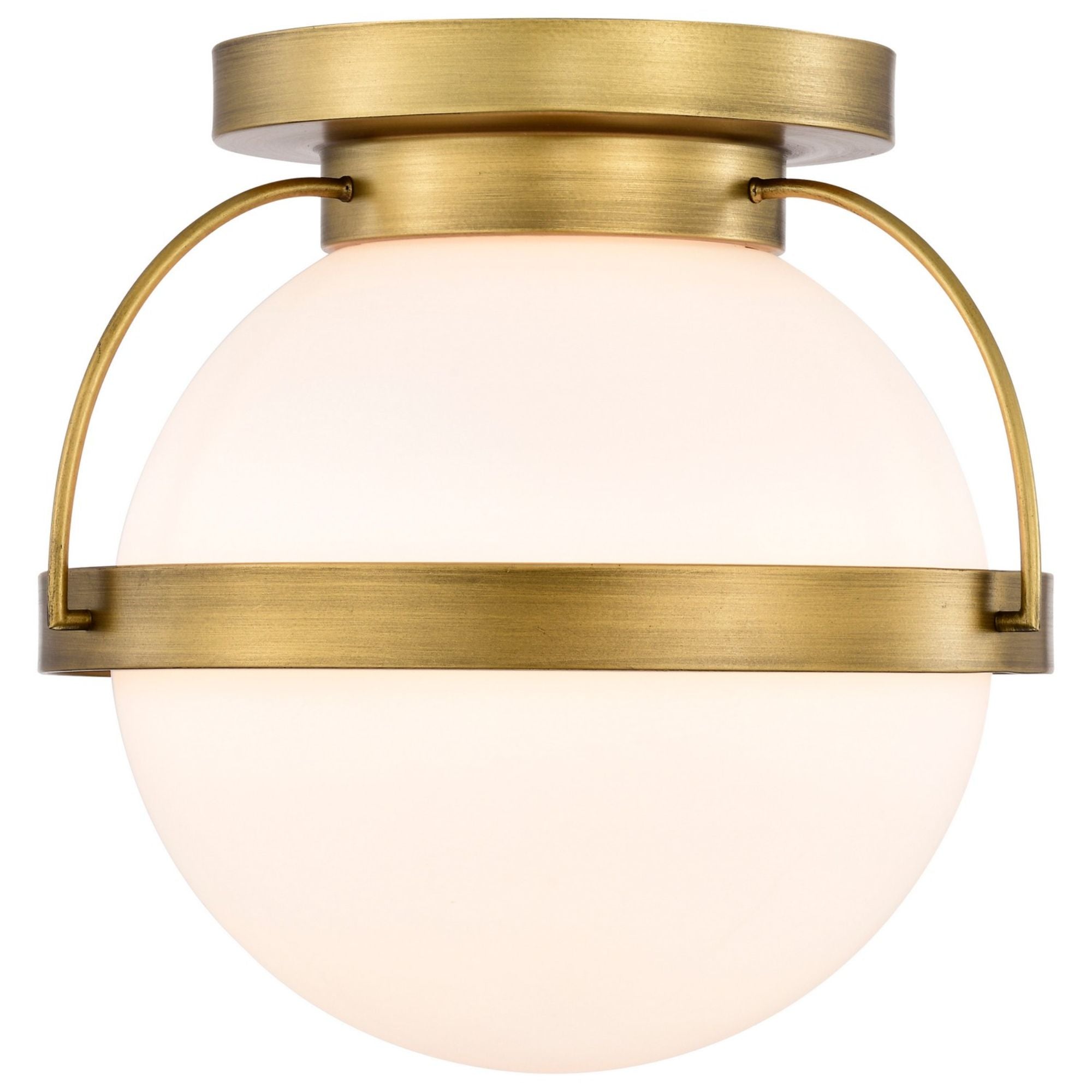 Lakeshore 10" Flush Mount, Natural Brass Finish - Bees Lighting