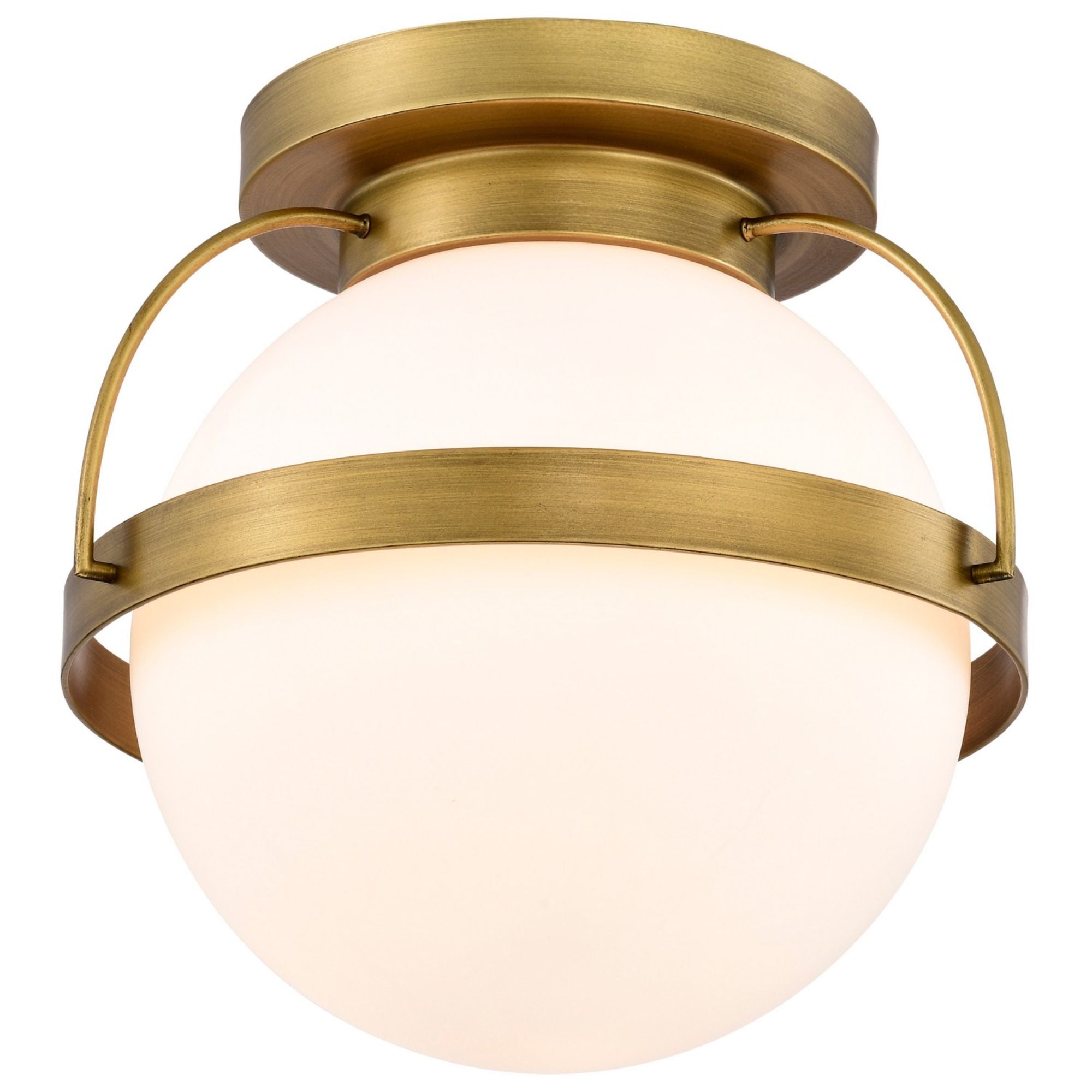 Lakeshore 10" Flush Mount, Natural Brass Finish - Bees Lighting