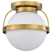 Lakeshore 1 Light Flush Mount Light, White Opal Glass - Bees Lighting