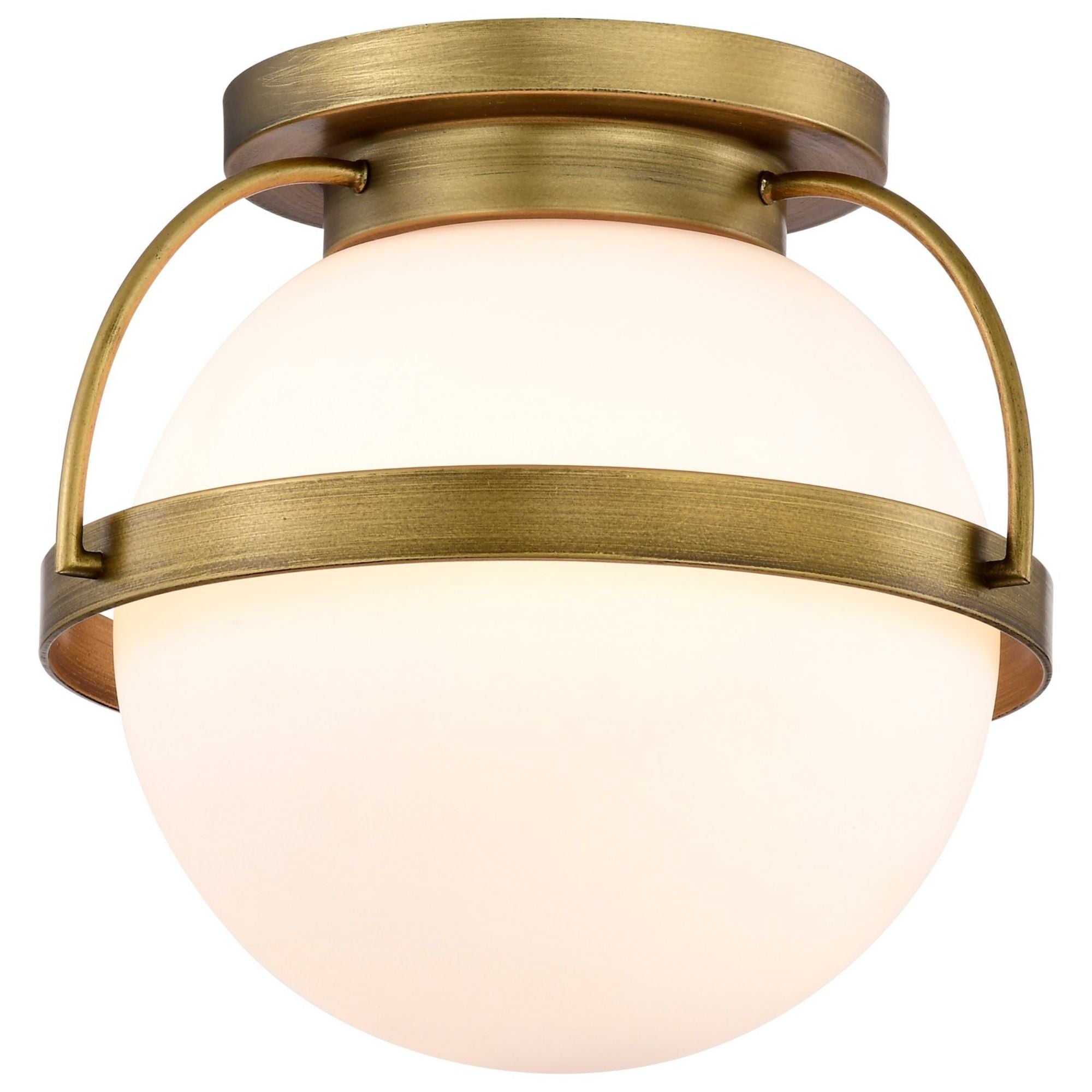 Lakeshore 13 in. Flush Mount Light Natural Brass Finish