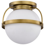 Lakeshore 1 Light Flush Mount Light, White Opal Glass - Bees Lighting