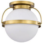 Lakeshore 1 Light Flush Mount Light, White Opal Glass - Bees Lighting