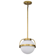 Lakeshore 1 Light Pendant Light, White Opal Glass - Bees Lighting