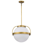 Lakeshore 1 Light Pendant Light, White Opal Glass - Bees Lighting