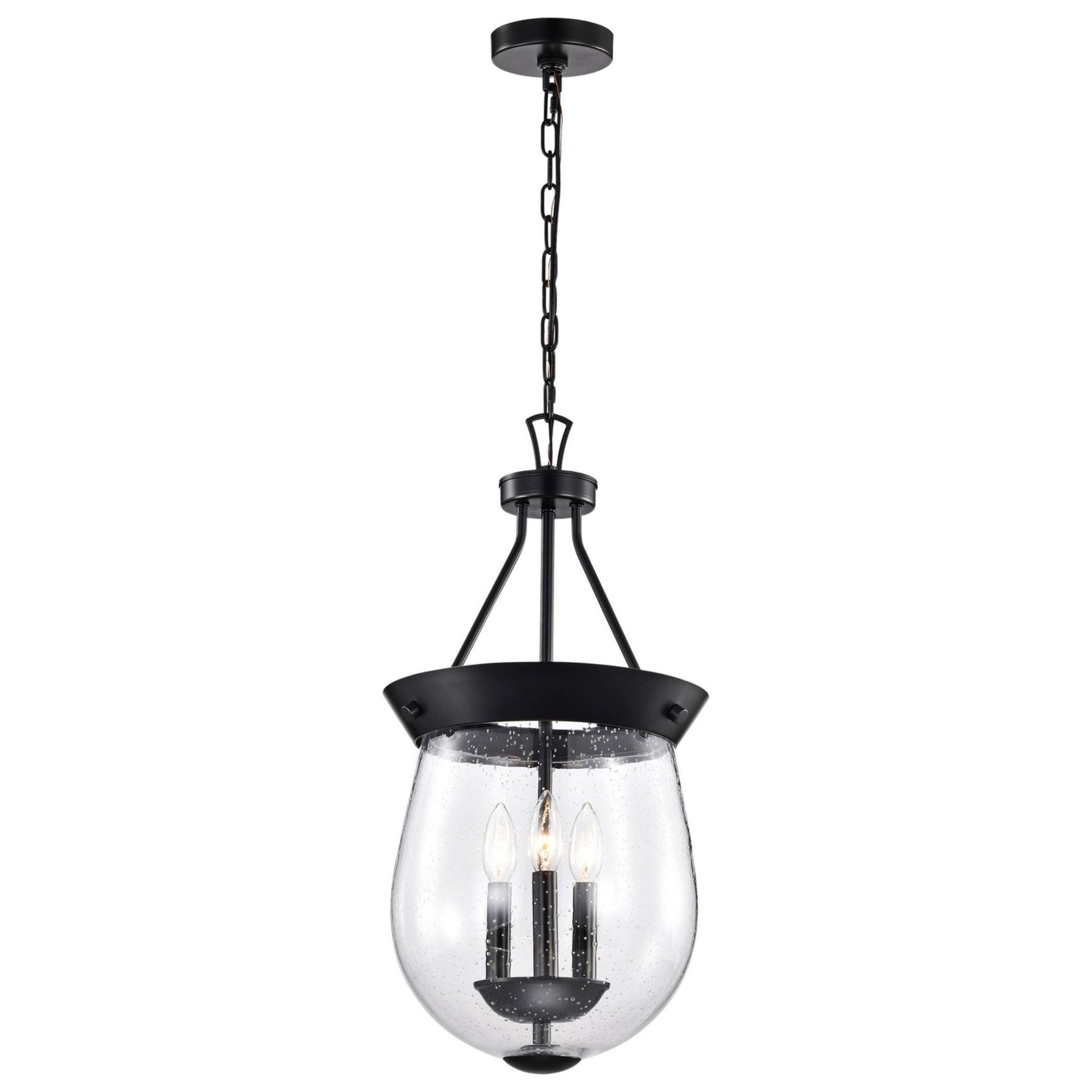 Boliver 12 in. 3 lights Pendant Light Matte Black Finish - Bees Lighting