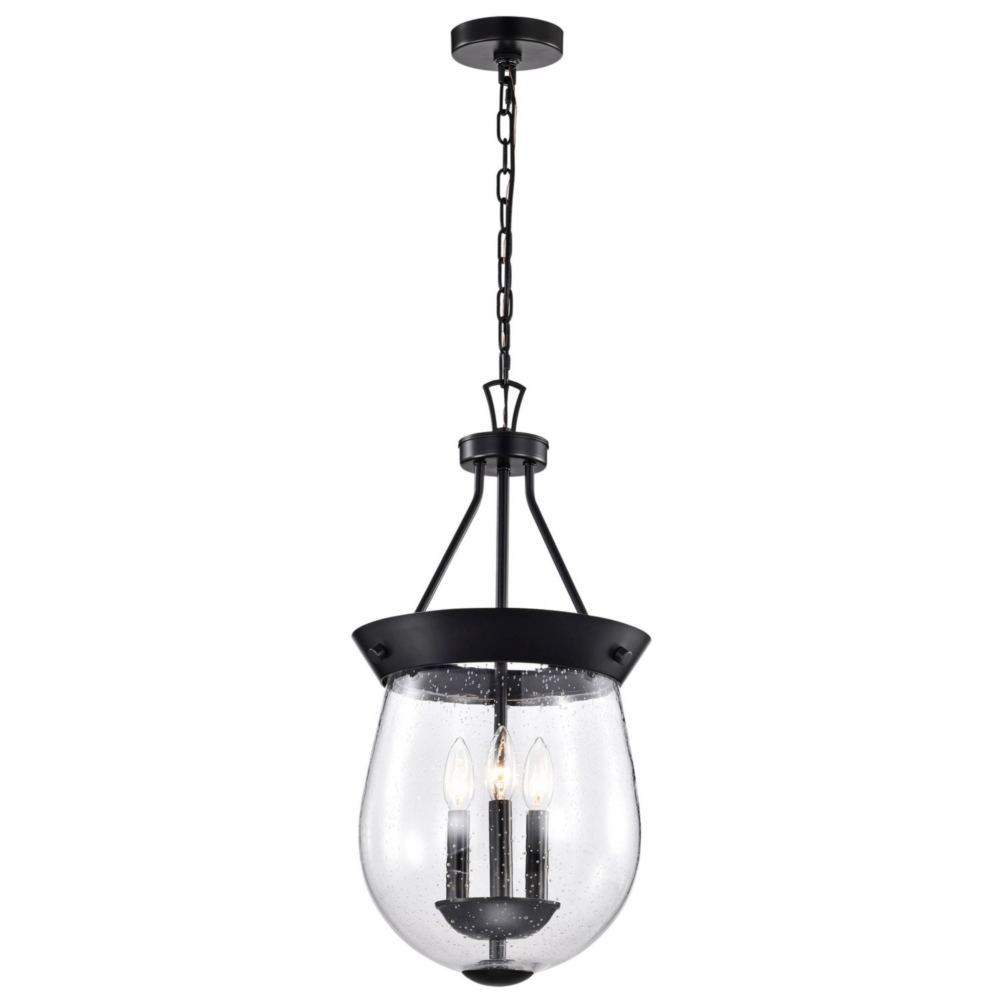 Boliver 12 in. 3 lights Pendant Light Matte Black Finish - Bees Lighting