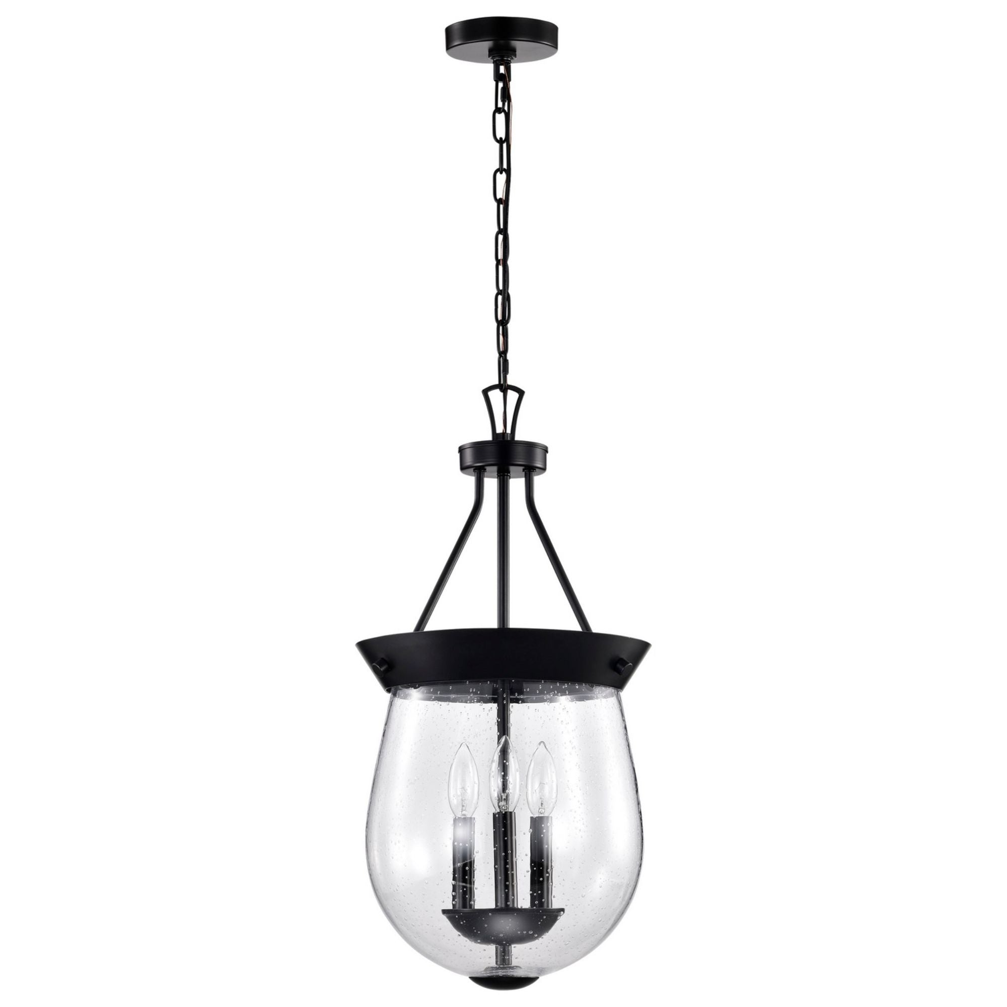 Boliver 12 in. 3 lights Pendant Light Matte Black Finish - Bees Lighting