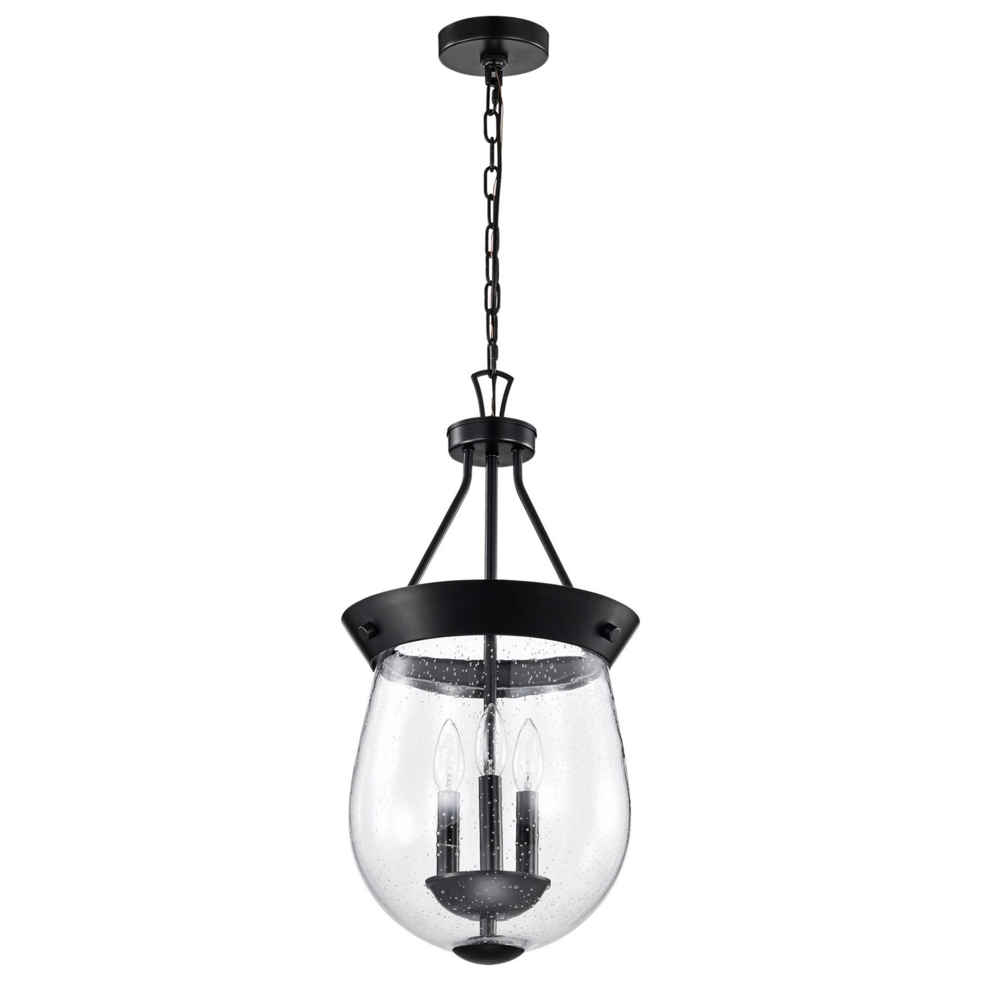Boliver 12 in. 3 lights Pendant Light Matte Black Finish - Bees Lighting